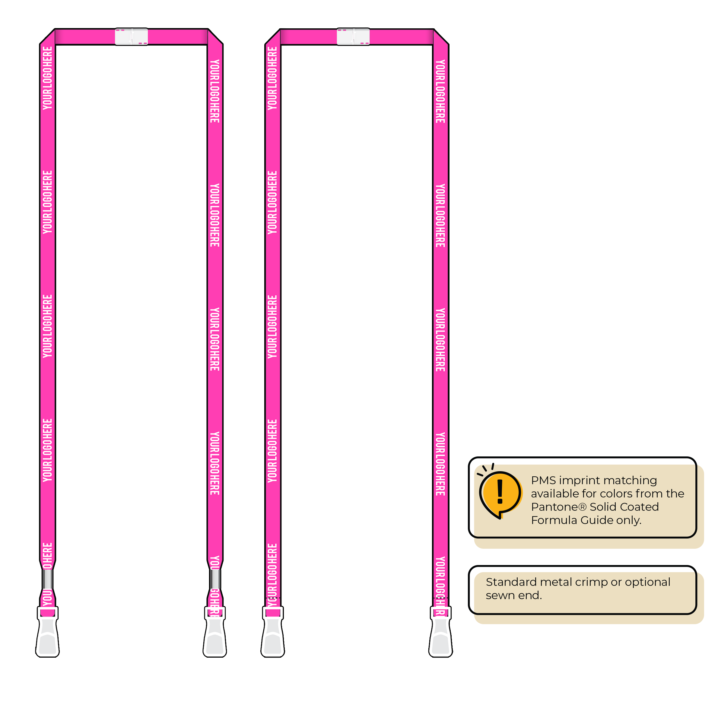 BHN011 | 3/8" Neon MicroWeave Silkscreen Lanyards :: DOUBLE ENDED