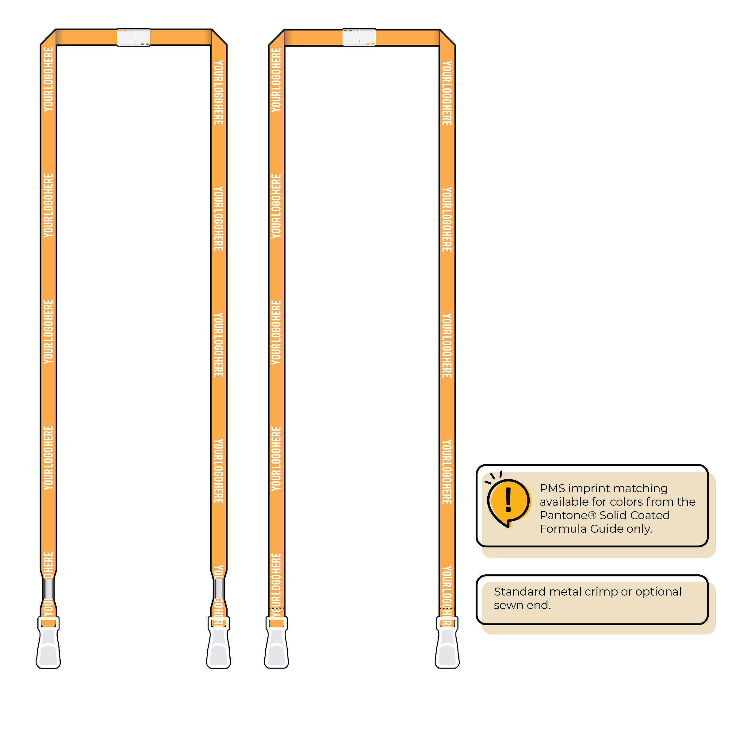 BHN011 | 3/8" Neon MicroWeave Silkscreen Lanyards :: DOUBLE ENDED