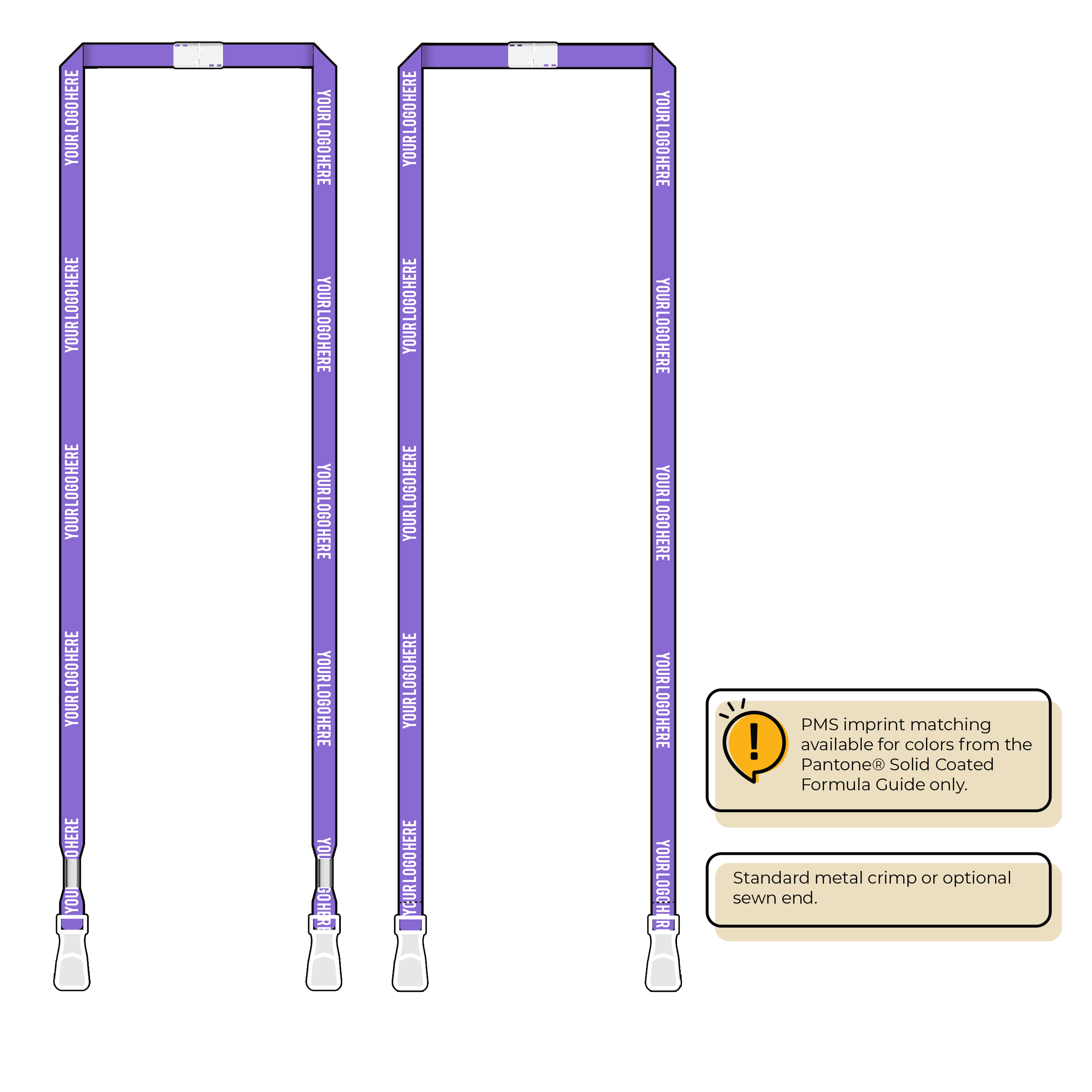 BHN011 | 3/8" Neon MicroWeave Silkscreen Lanyards :: DOUBLE ENDED