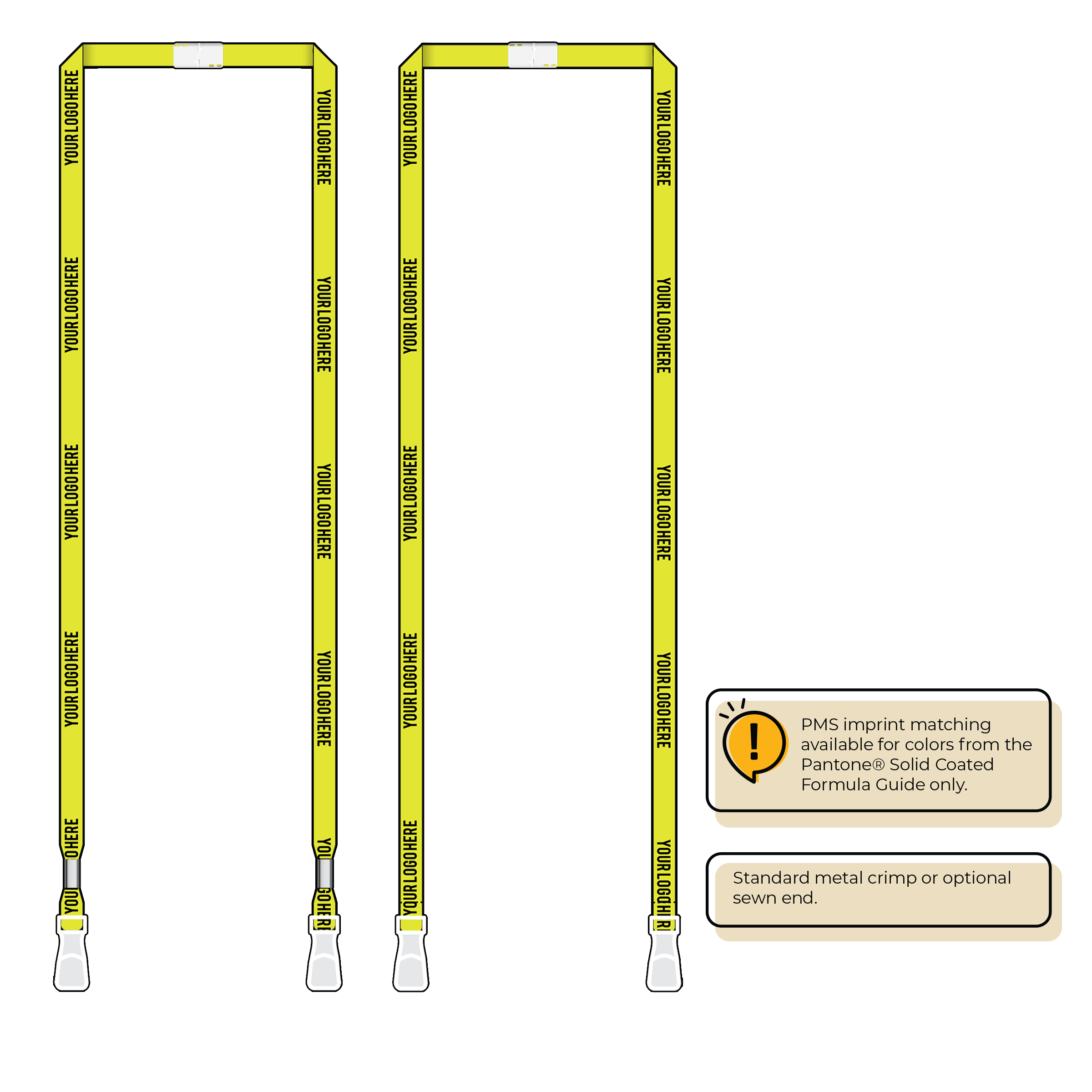 BHN011 | 3/8" Neon MicroWeave Silkscreen Lanyards :: DOUBLE ENDED