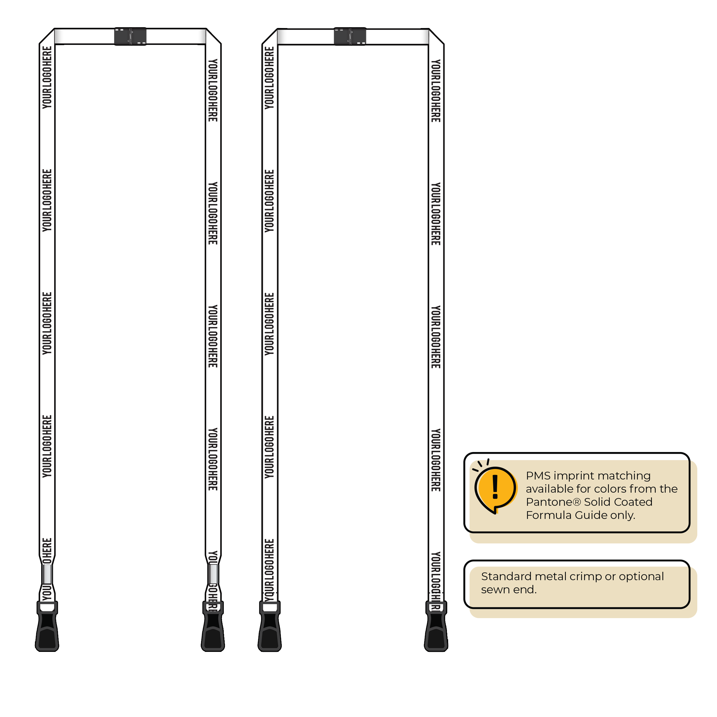 BH0011 | 3/8" MicroWeave Silkscreen Lanyards :: DOUBLE ENDED