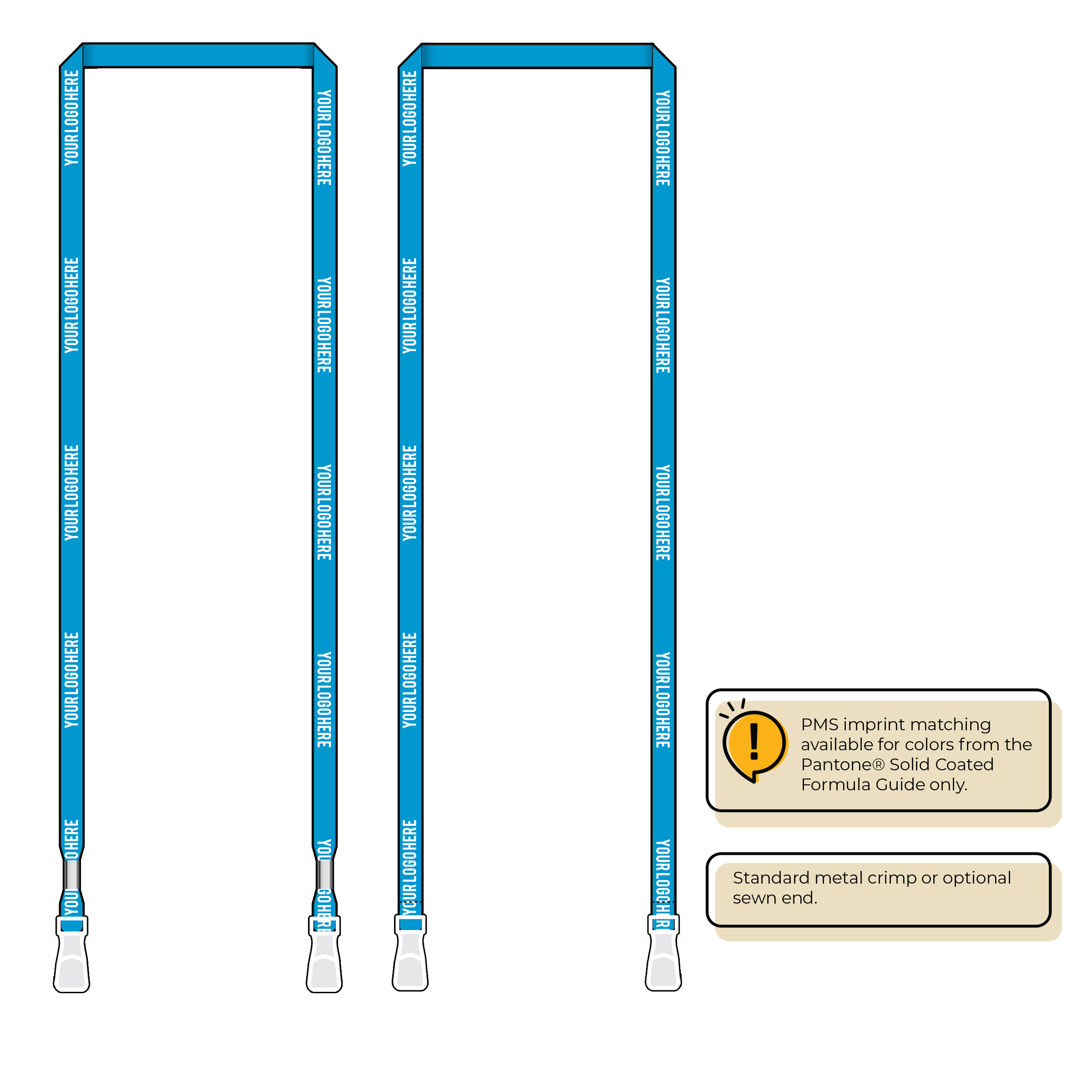BHN011 | 3/8" Neon MicroWeave Silkscreen Lanyards :: DOUBLE ENDED