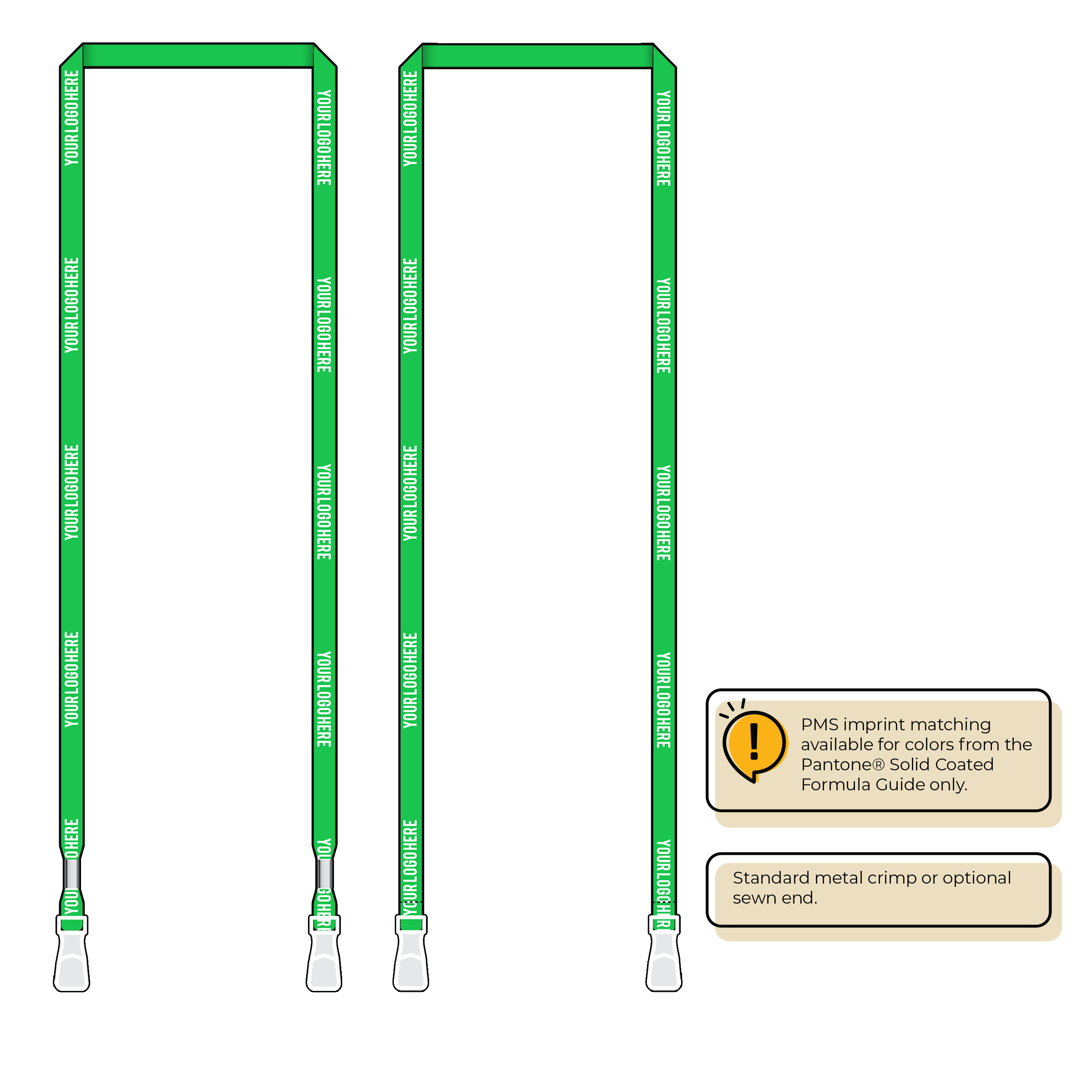 BHN011 | 3/8" Neon MicroWeave Silkscreen Lanyards :: DOUBLE ENDED