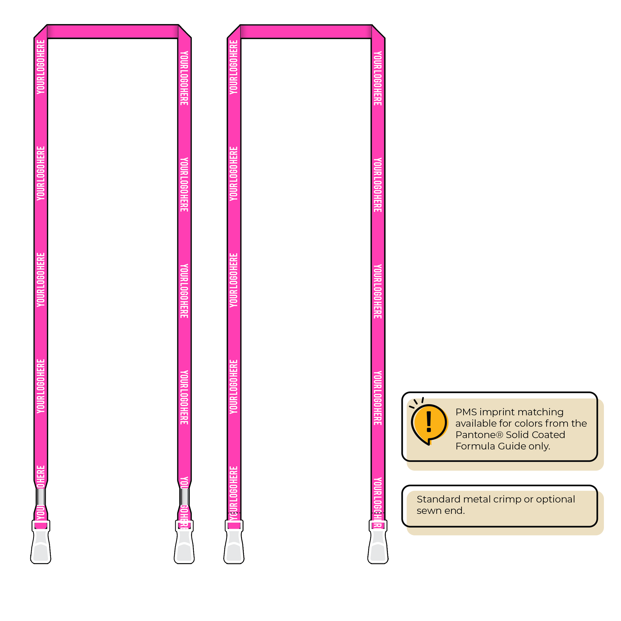 BHN011 | 3/8" Neon MicroWeave Silkscreen Lanyards :: DOUBLE ENDED