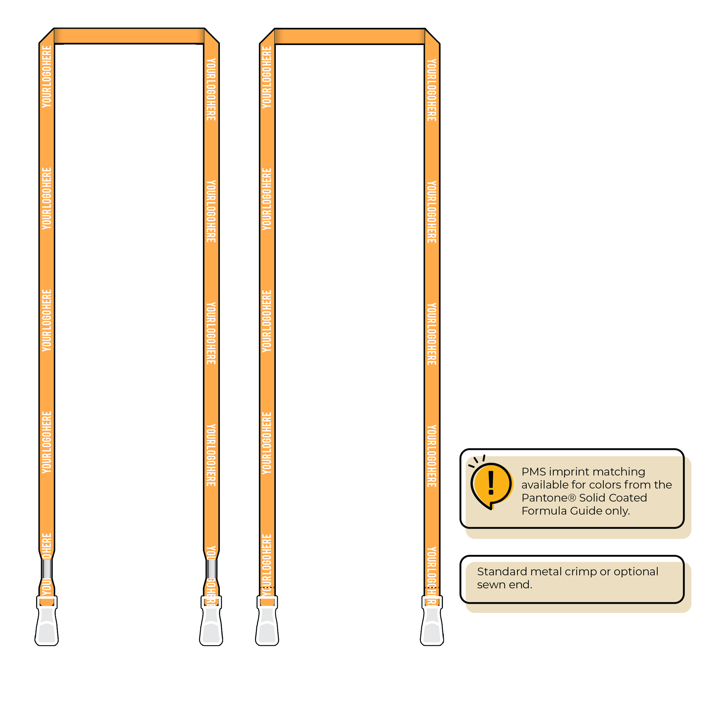 BHN011 | 3/8" Neon MicroWeave Silkscreen Lanyards :: DOUBLE ENDED