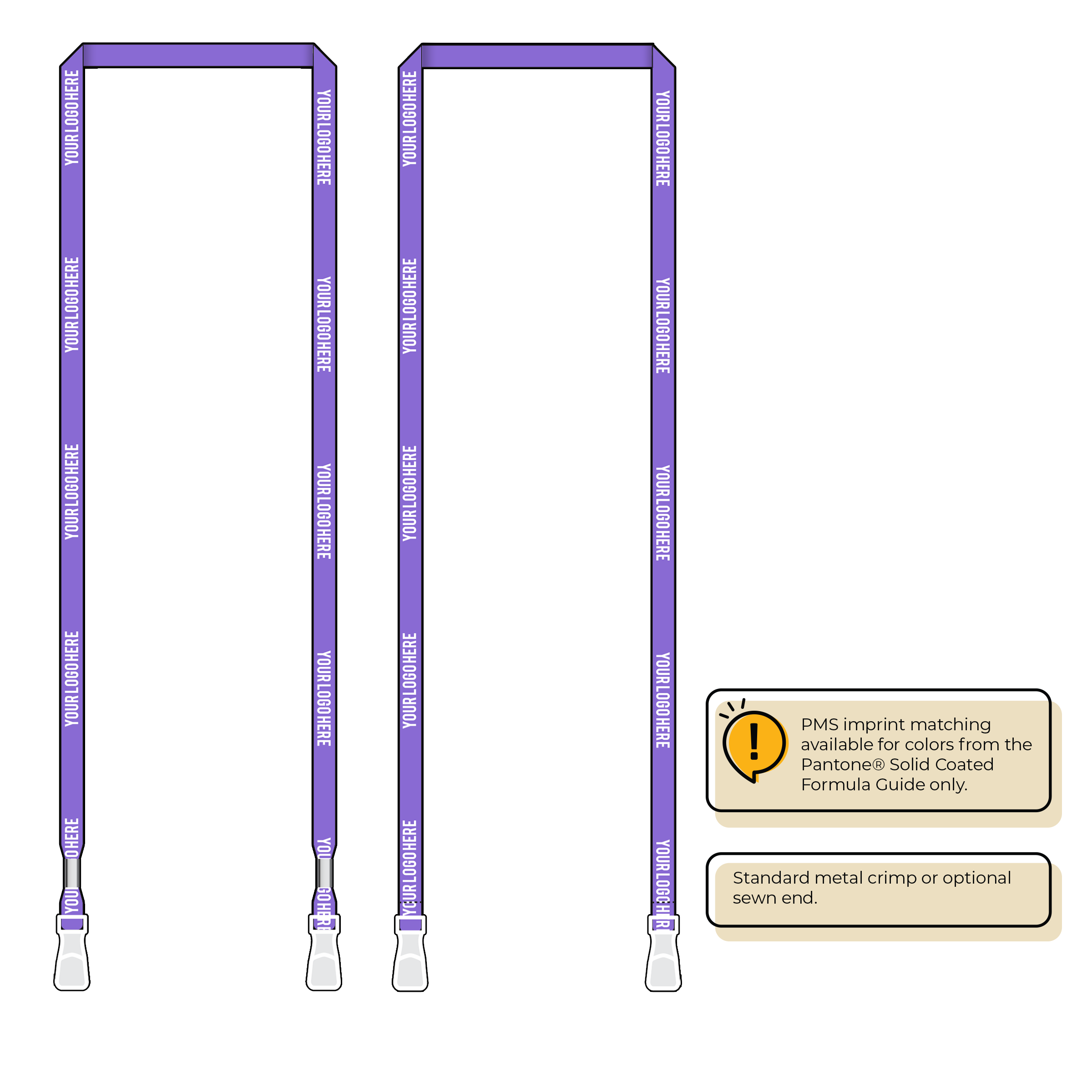 BHN011 | 3/8" Neon MicroWeave Silkscreen Lanyards :: DOUBLE ENDED
