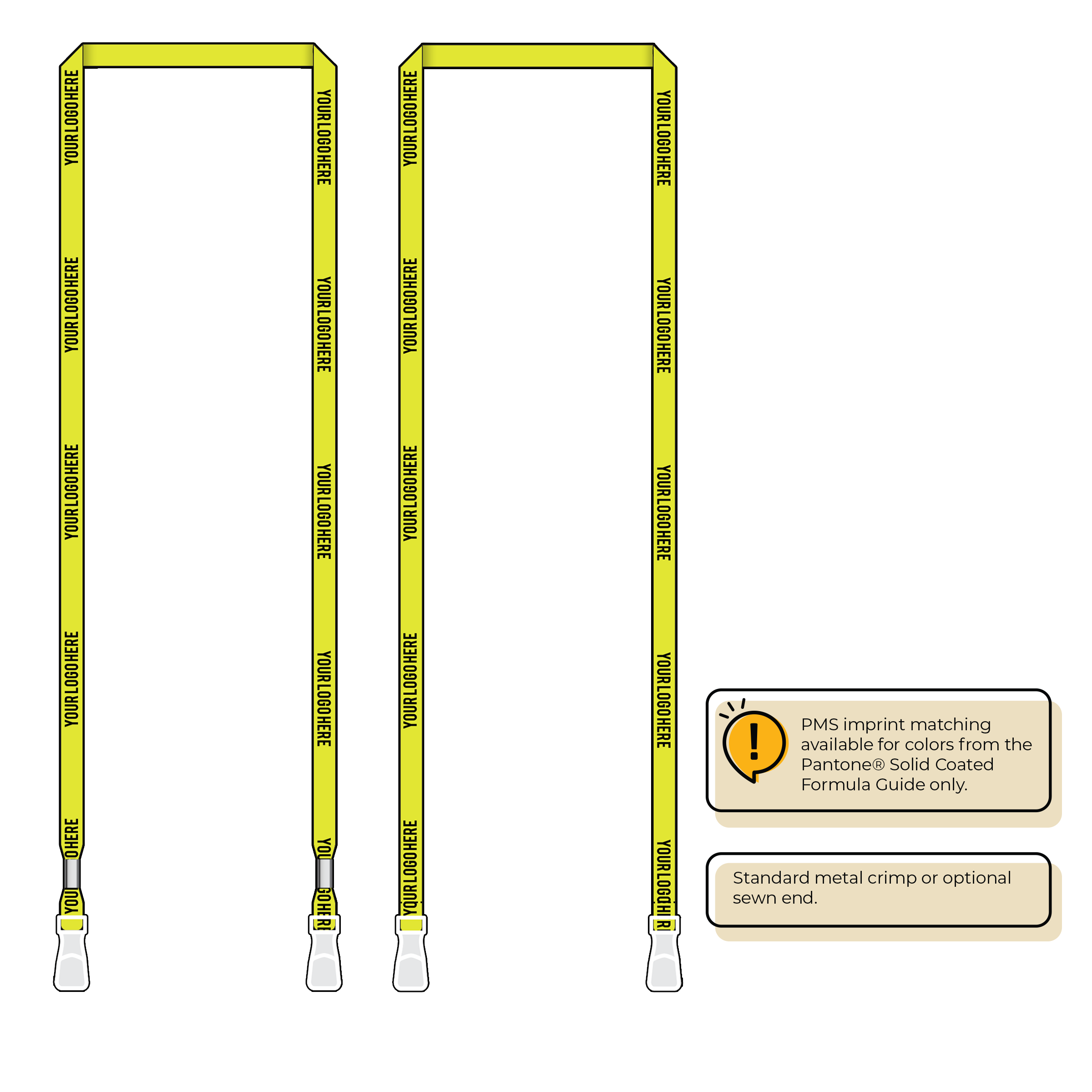 BHN011 | 3/8" Neon MicroWeave Silkscreen Lanyards :: DOUBLE ENDED