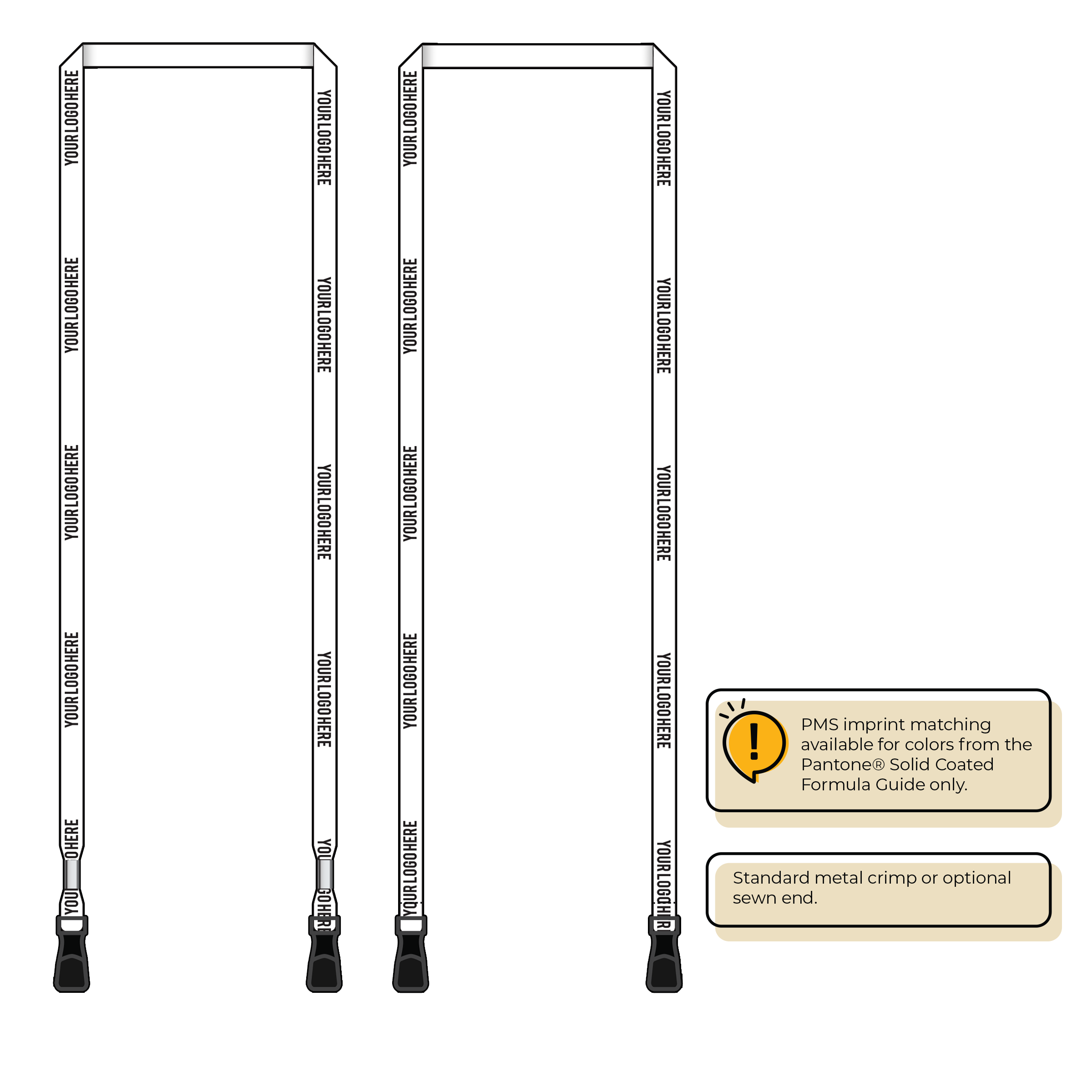 BH0011 | 3/8" MicroWeave Silkscreen Lanyards :: DOUBLE ENDED