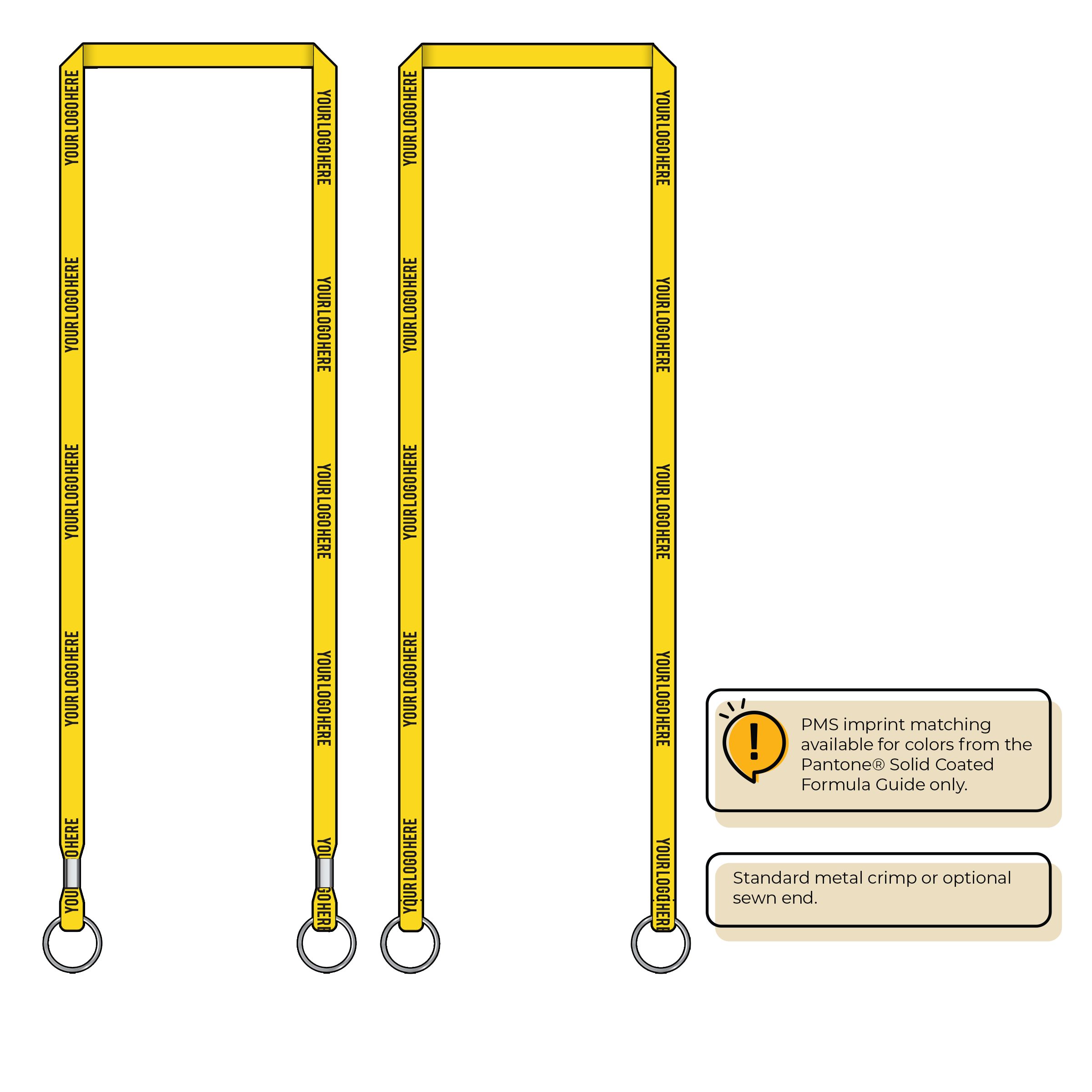 BH0011 | 3/8" MicroWeave Silkscreen Lanyards :: DOUBLE ENDED