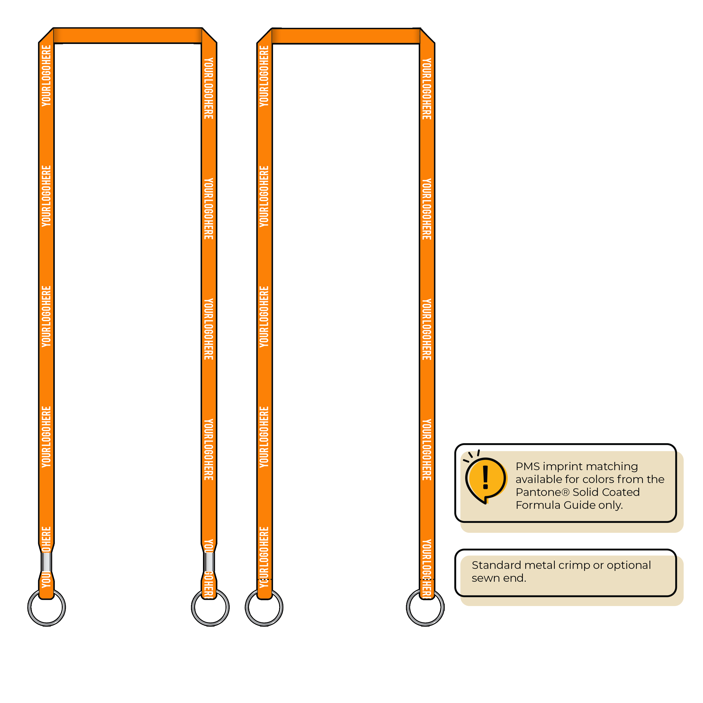 BH0011 | 3/8" MicroWeave Silkscreen Lanyards :: DOUBLE ENDED