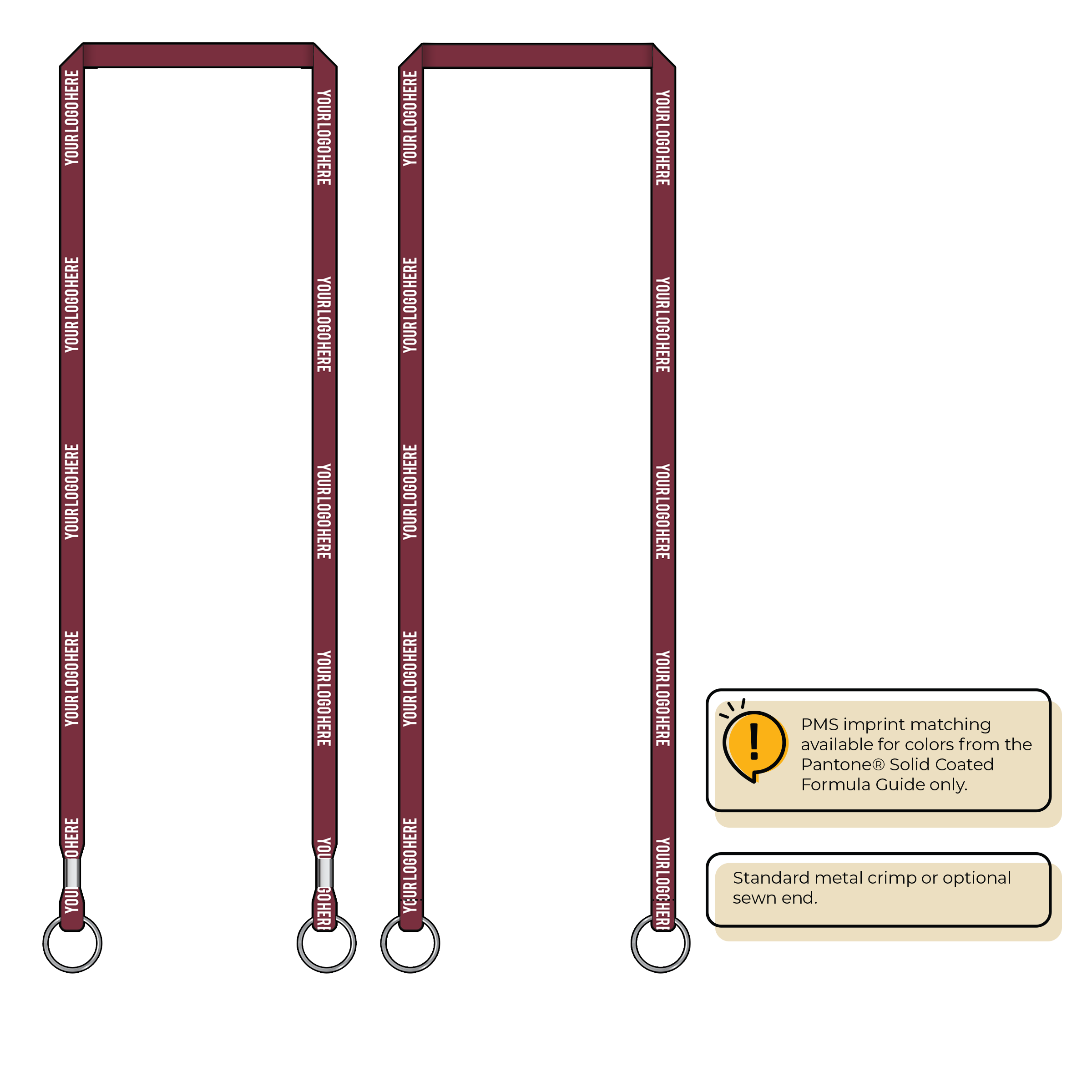 BH0011 | 3/8" MicroWeave Silkscreen Lanyards :: DOUBLE ENDED