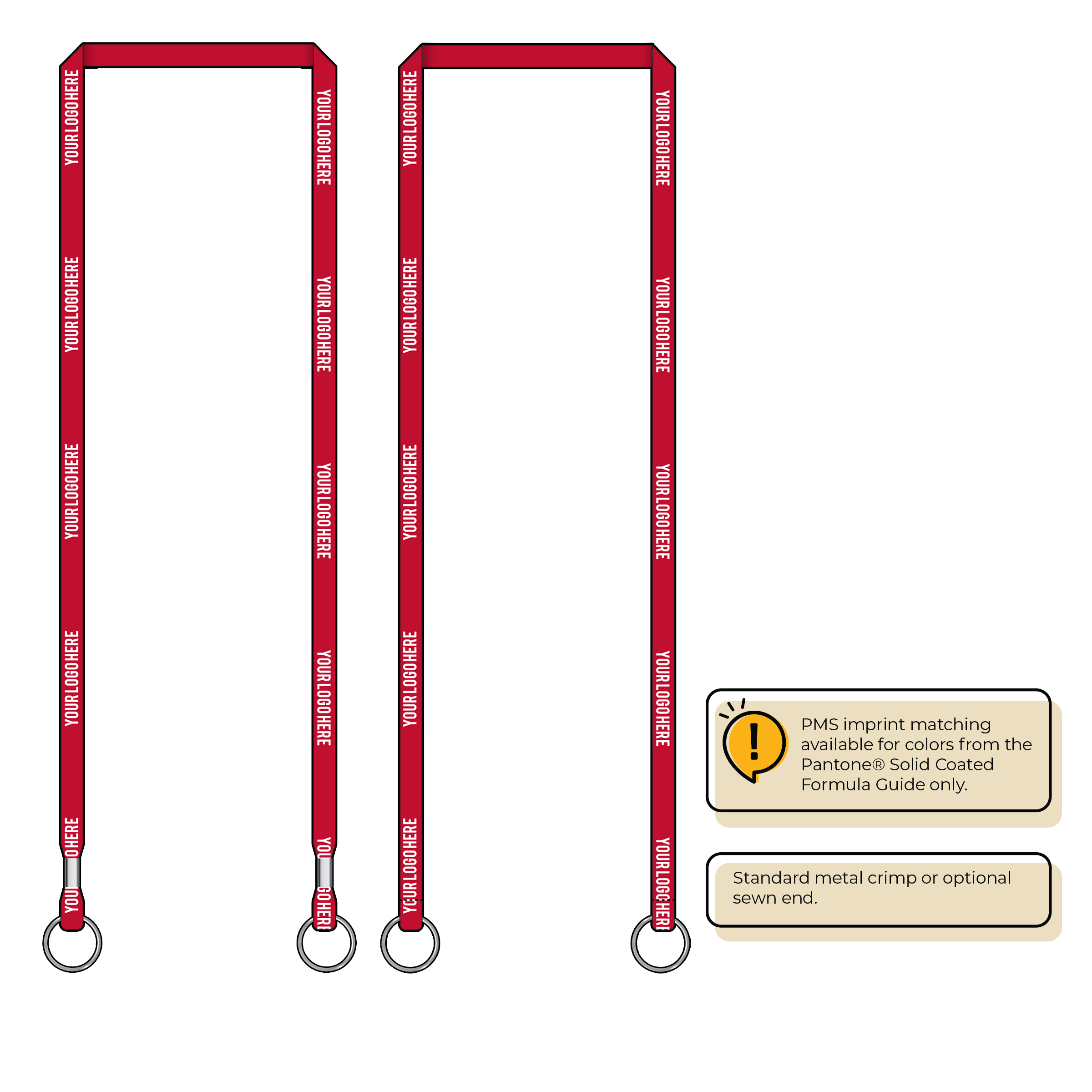 BH0011 | 3/8" MicroWeave Silkscreen Lanyards :: DOUBLE ENDED