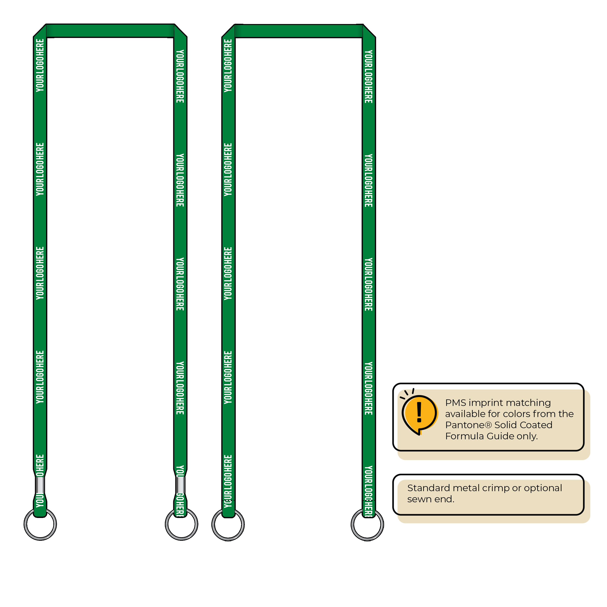 BH0011 | 3/8" MicroWeave Silkscreen Lanyards :: DOUBLE ENDED