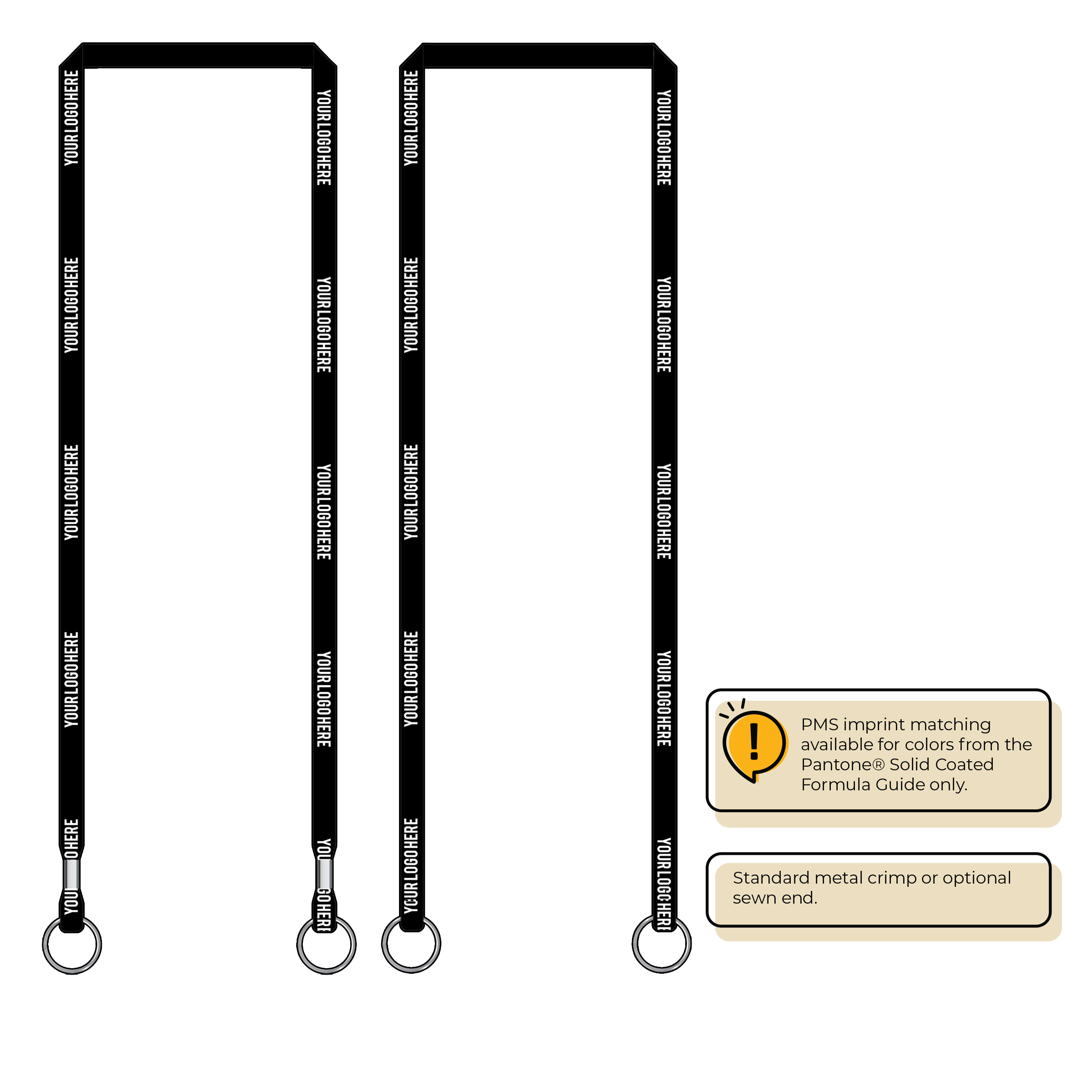 BH0011 | 3/8" MicroWeave Silkscreen Lanyards :: DOUBLE ENDED