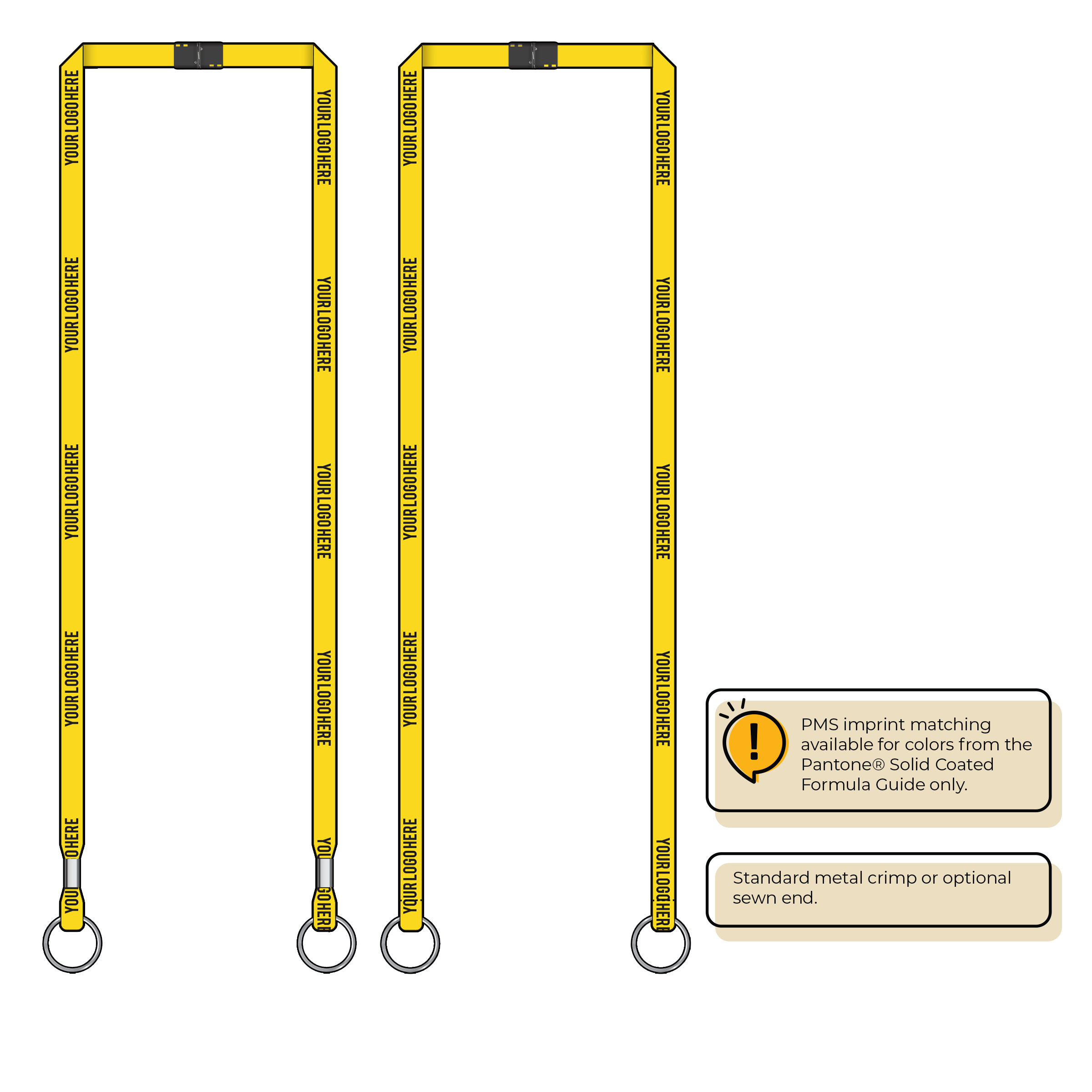 BH0011 | 3/8" MicroWeave Silkscreen Lanyards :: DOUBLE ENDED