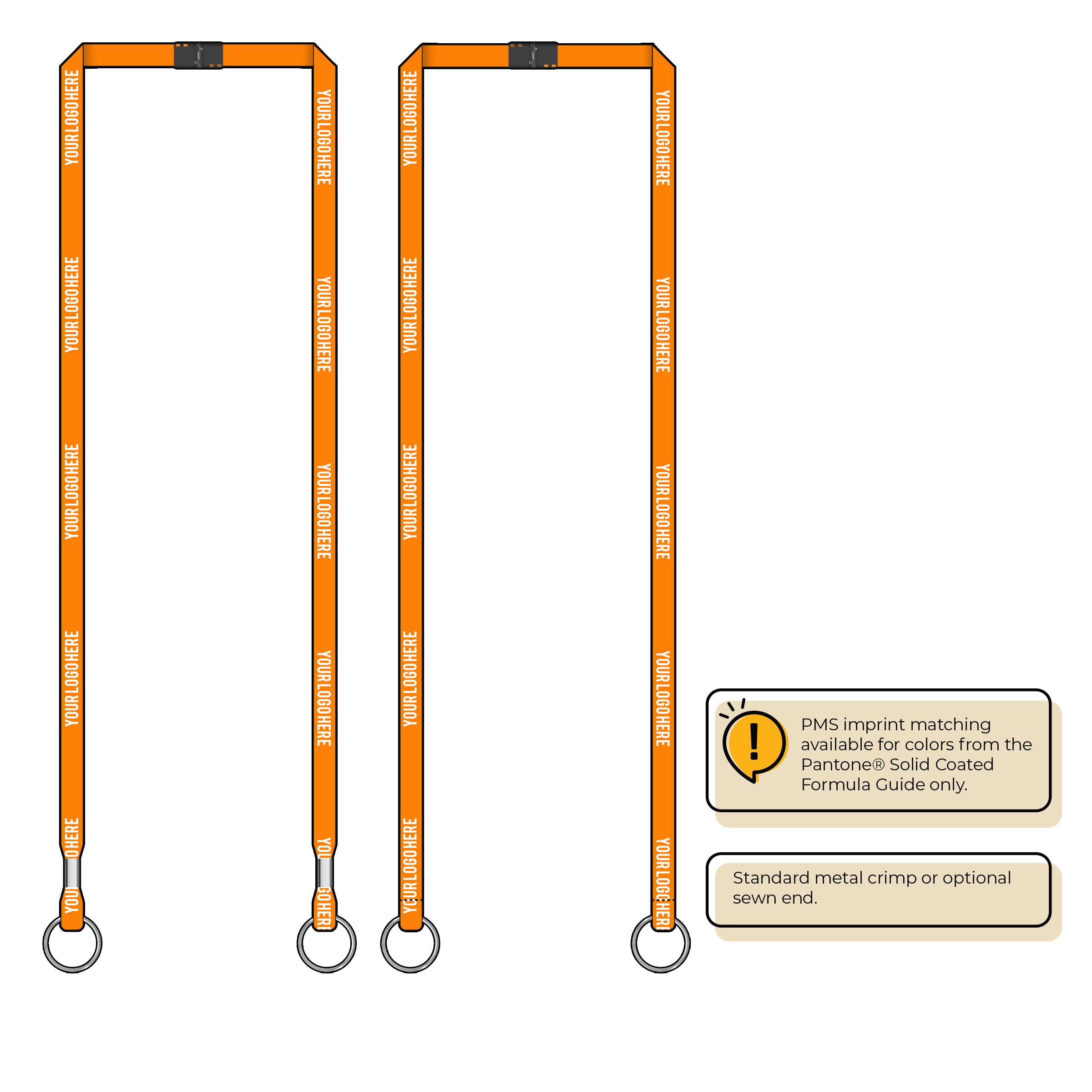 BH0011 | 3/8" MicroWeave Silkscreen Lanyards :: DOUBLE ENDED