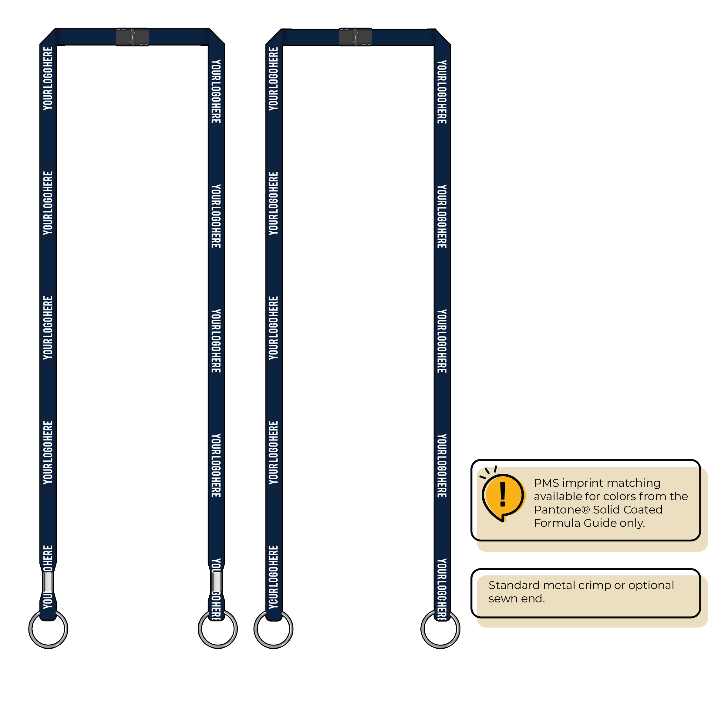 BH0011 | 3/8" MicroWeave Silkscreen Lanyards :: DOUBLE ENDED