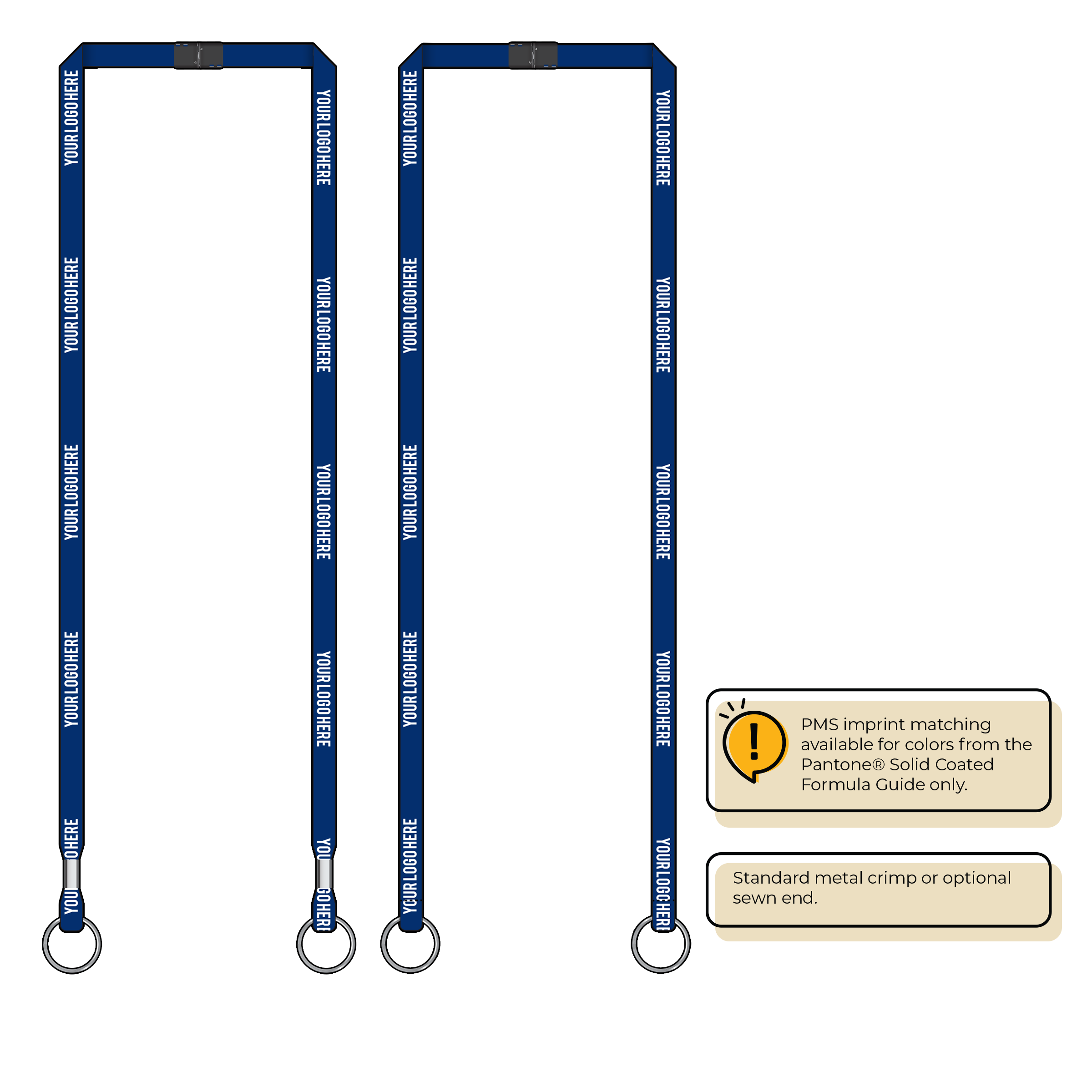 BH0011 | 3/8" MicroWeave Silkscreen Lanyards :: DOUBLE ENDED