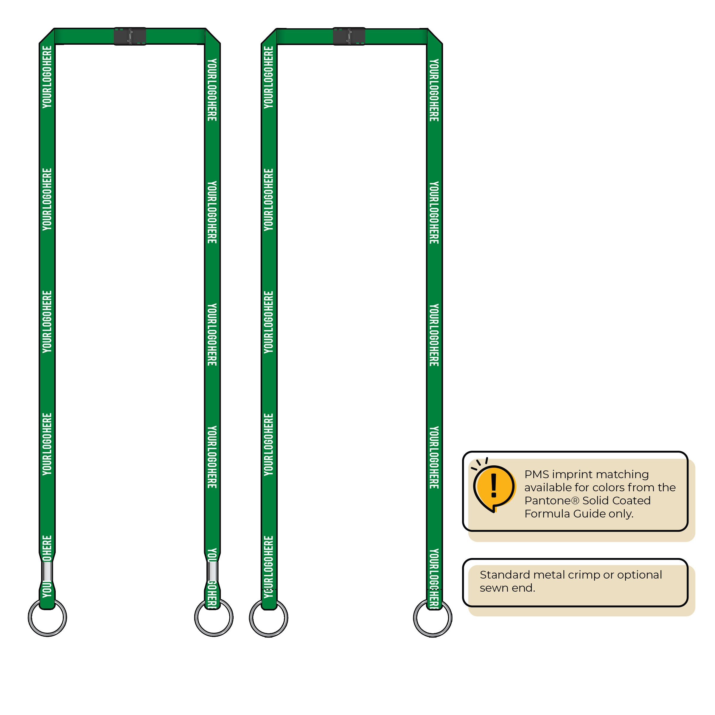 BH0011 | 3/8" MicroWeave Silkscreen Lanyards :: DOUBLE ENDED
