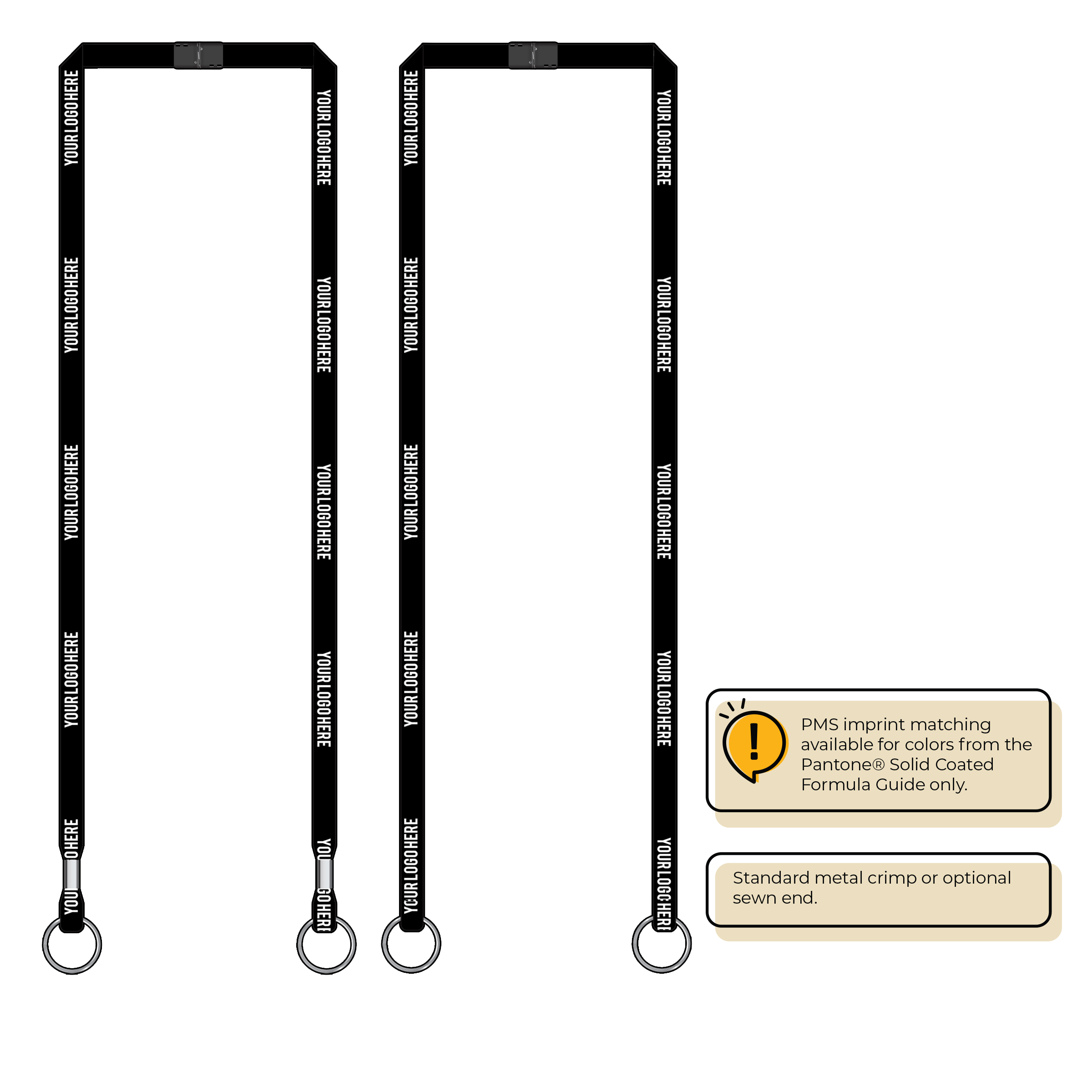 BH0011 | 3/8" MicroWeave Silkscreen Lanyards :: DOUBLE ENDED
