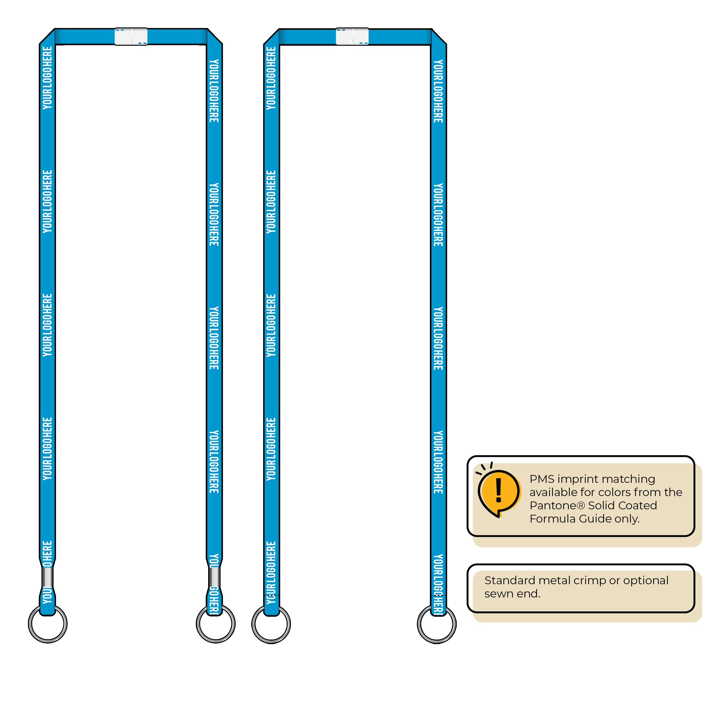 BHN011 | 3/8" Neon MicroWeave Silkscreen Lanyards :: DOUBLE ENDED