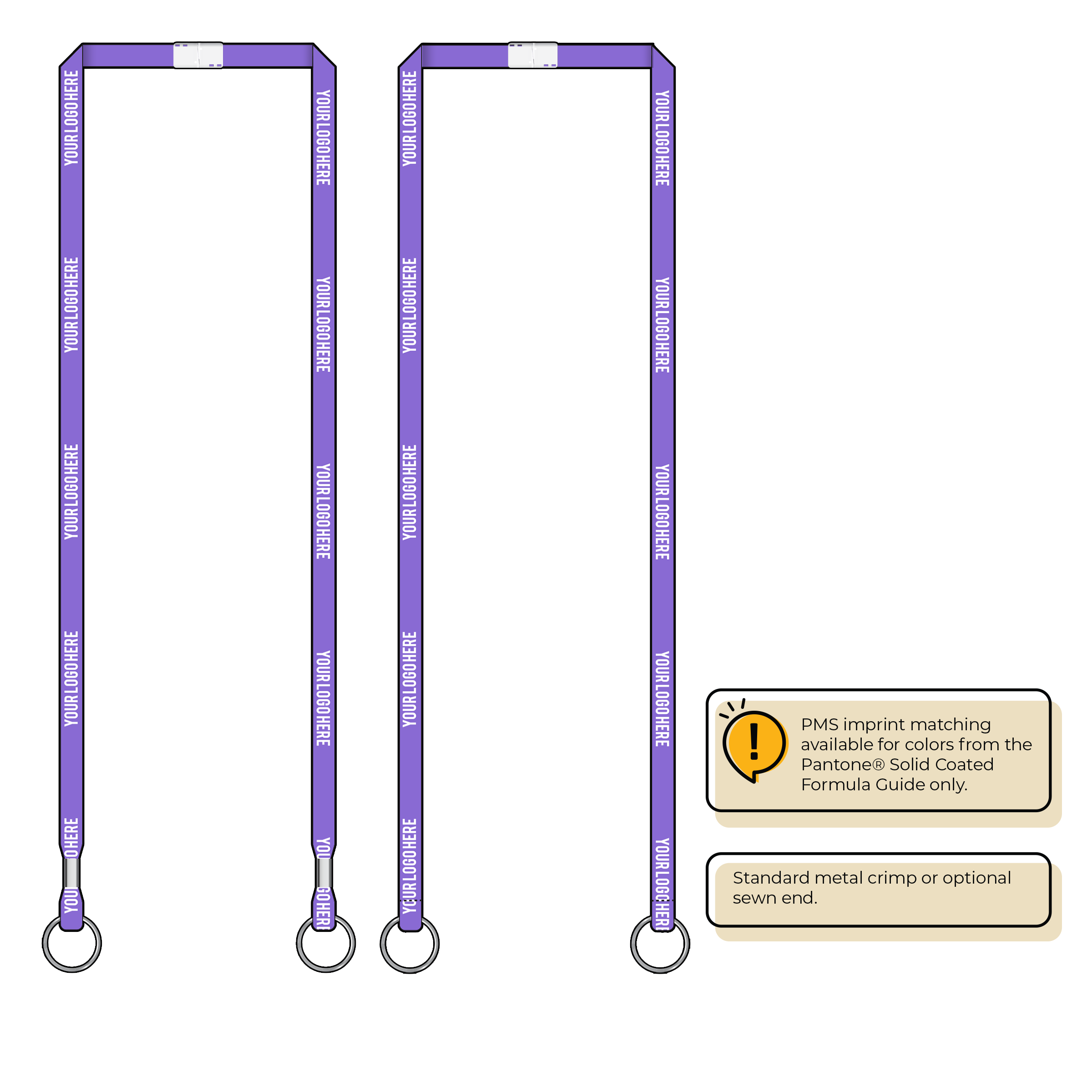 BHN011 | 3/8" Neon MicroWeave Silkscreen Lanyards :: DOUBLE ENDED