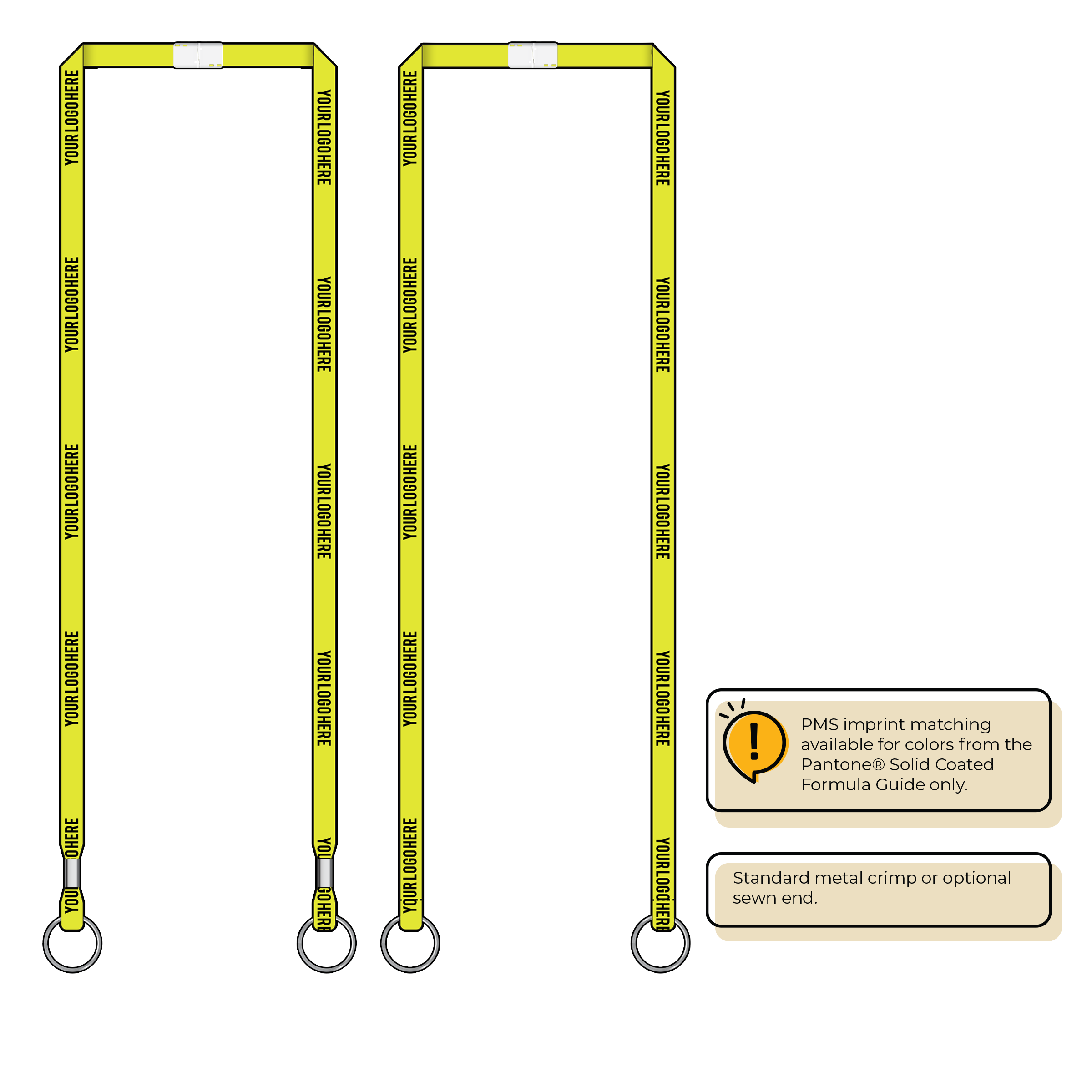 BHN011 | 3/8" Neon MicroWeave Silkscreen Lanyards :: DOUBLE ENDED