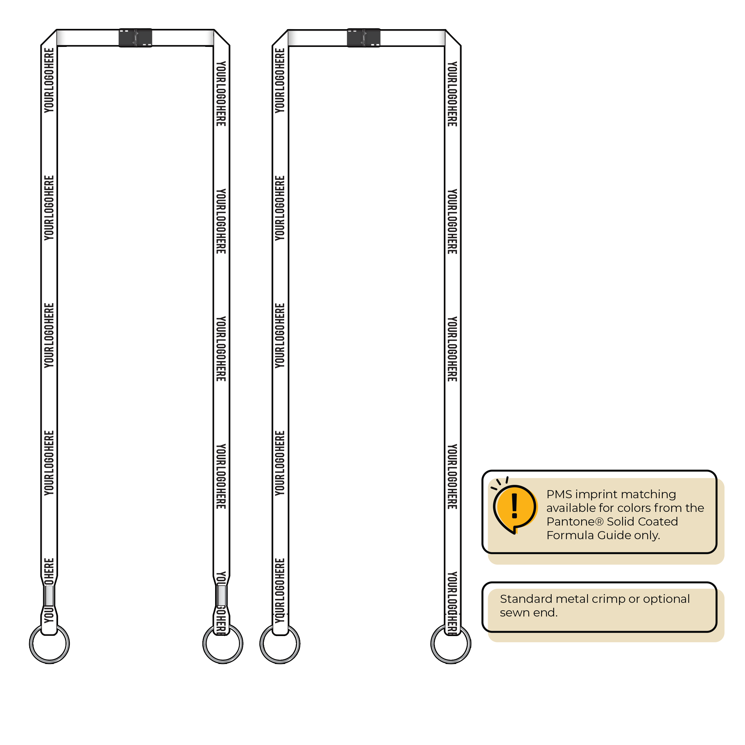 BH0011 | 3/8" MicroWeave Silkscreen Lanyards :: DOUBLE ENDED