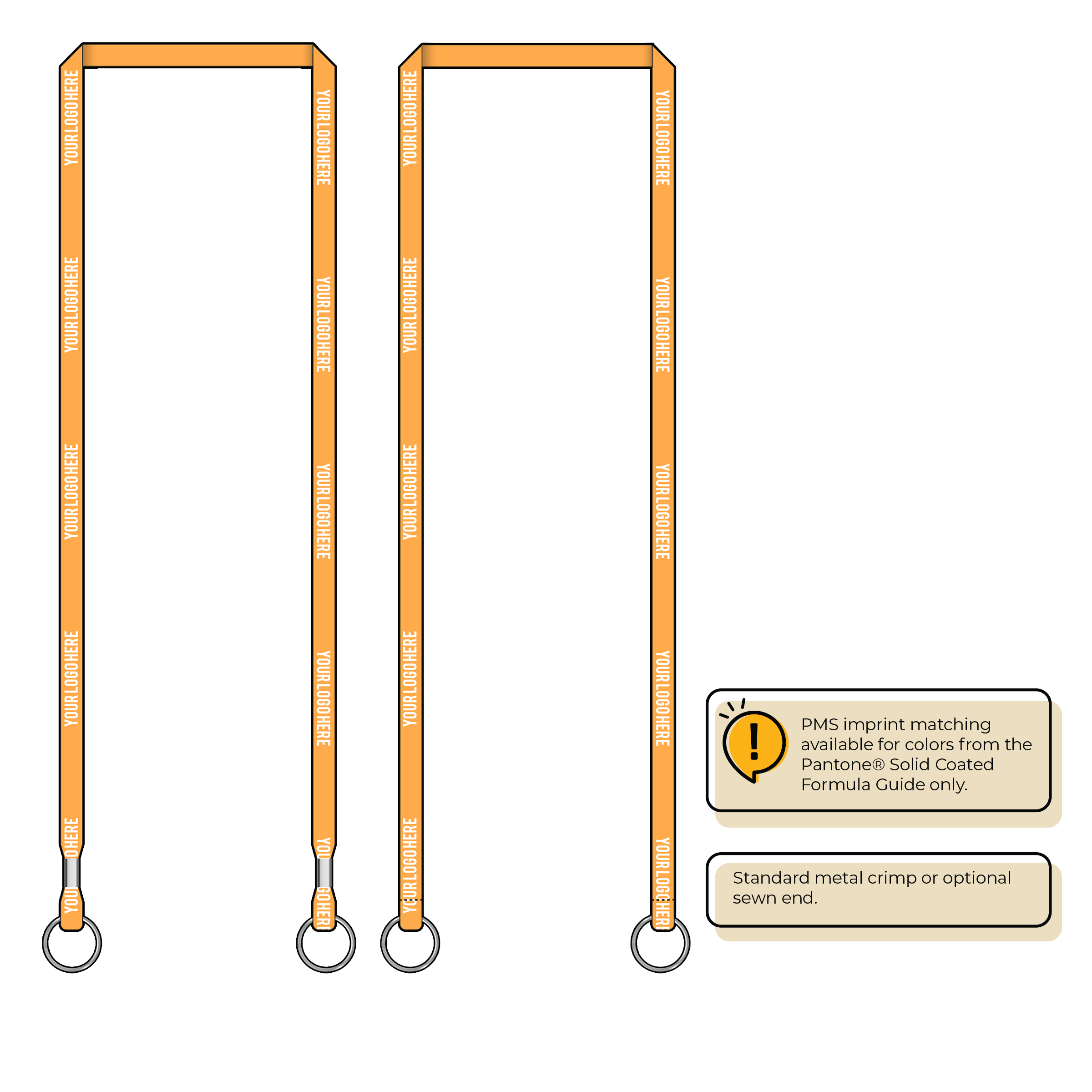 BHN011 | 3/8" Neon MicroWeave Silkscreen Lanyards :: DOUBLE ENDED