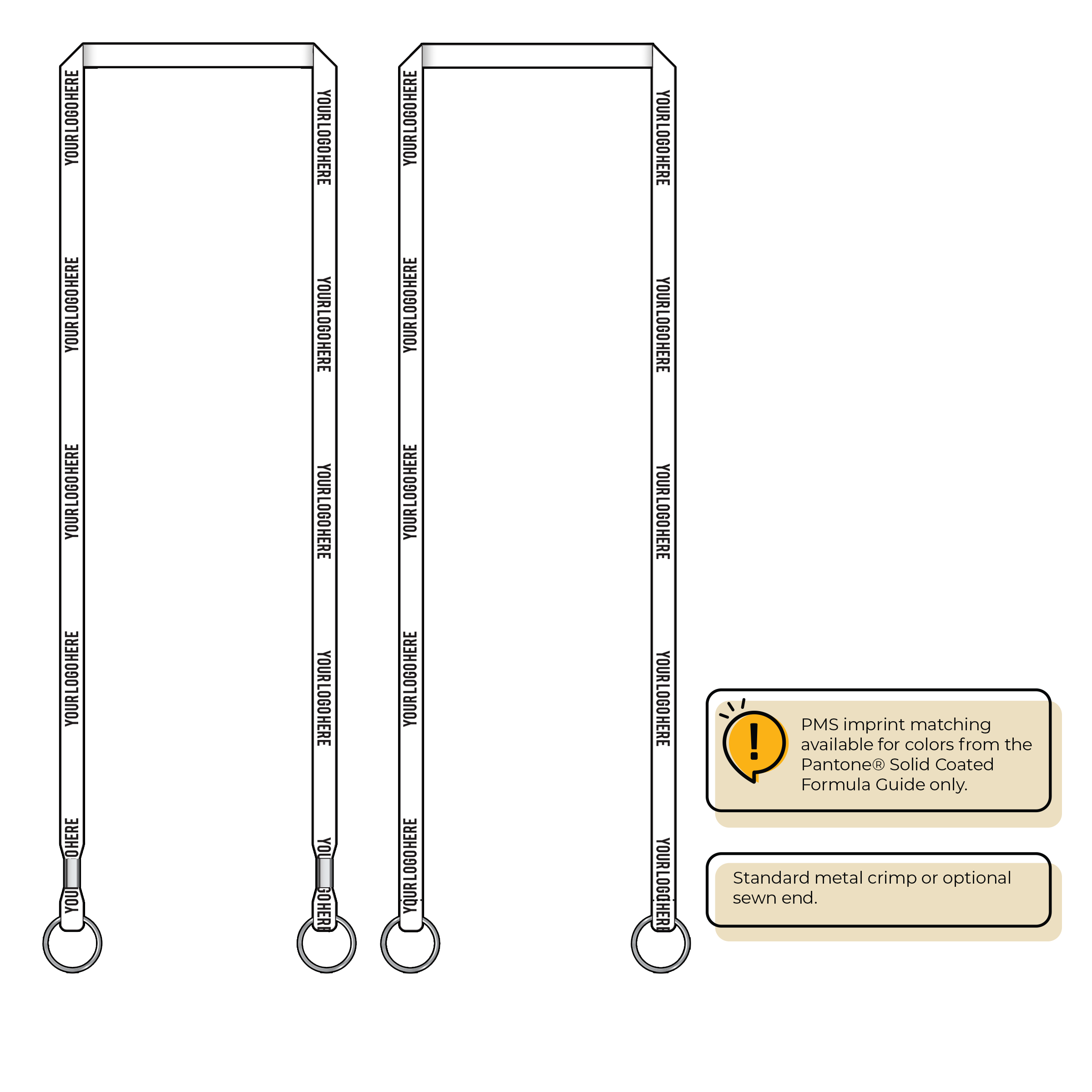BH0011 | 3/8" MicroWeave Silkscreen Lanyards :: DOUBLE ENDED