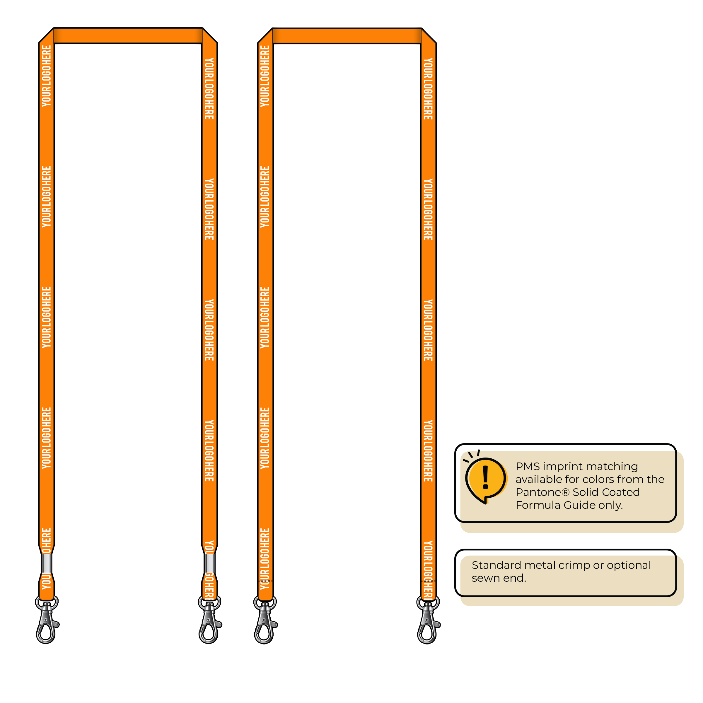 BH0011 | 3/8" MicroWeave Silkscreen Lanyards :: DOUBLE ENDED