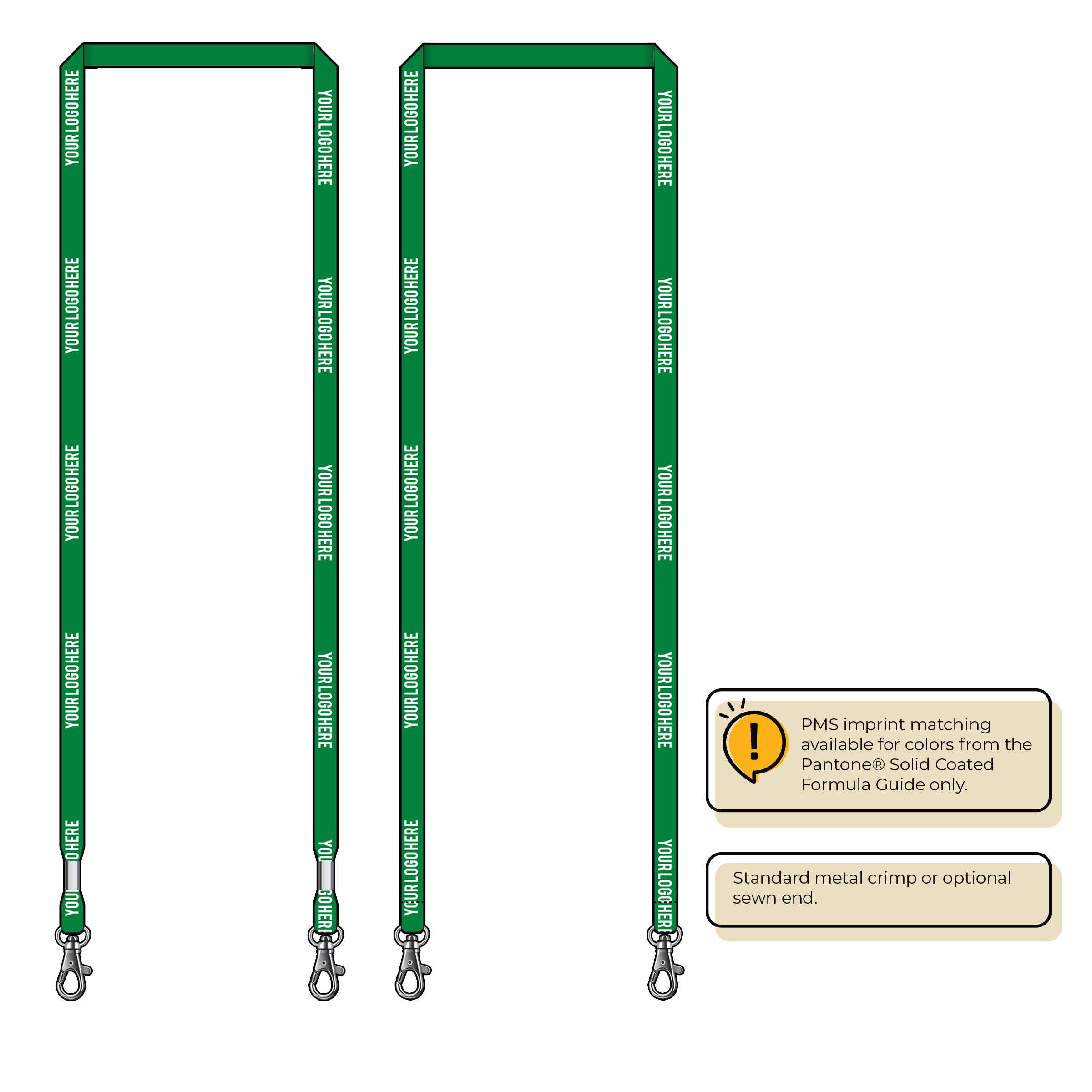 BH0011 | 3/8" MicroWeave Silkscreen Lanyards :: DOUBLE ENDED