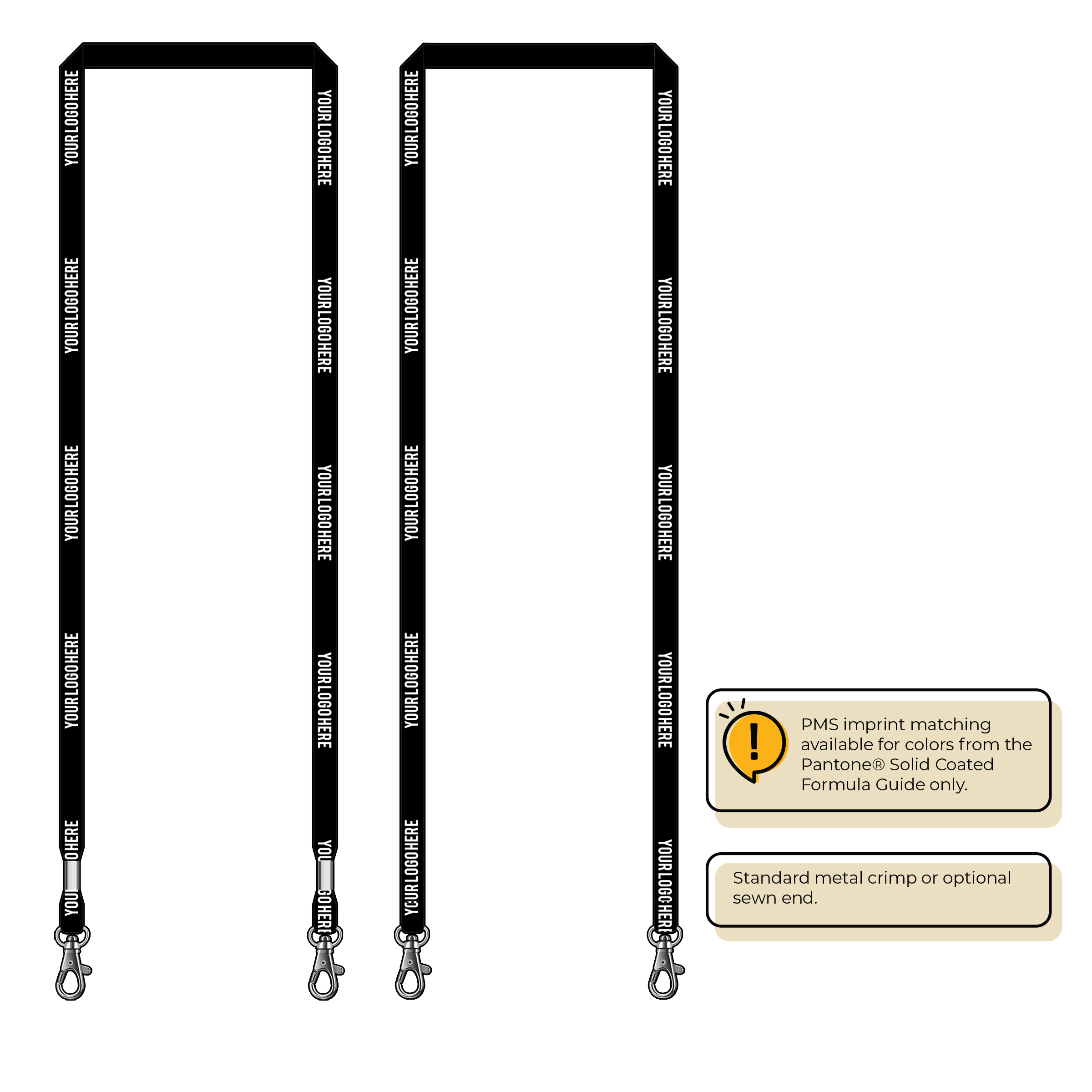BH0011 | 3/8" MicroWeave Silkscreen Lanyards :: DOUBLE ENDED