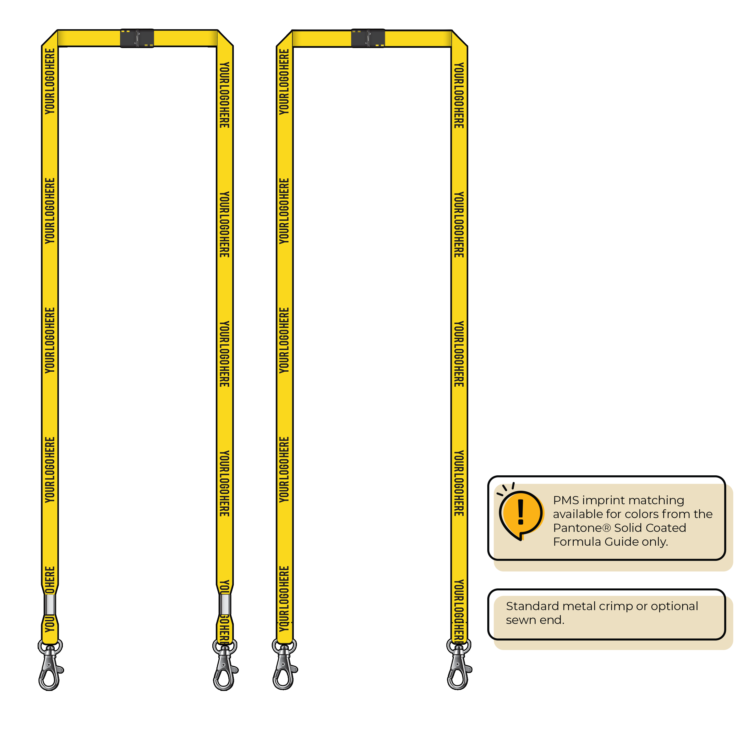 BH0011 | 3/8" MicroWeave Silkscreen Lanyards :: DOUBLE ENDED