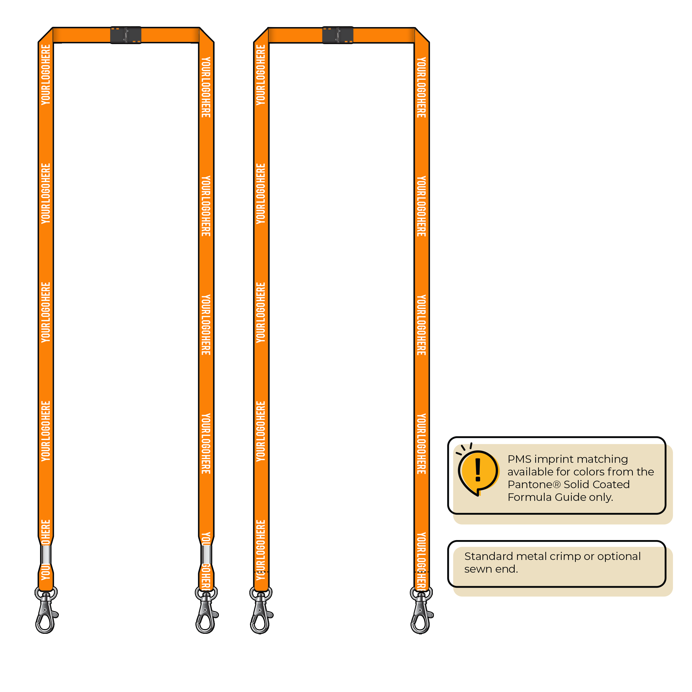 BH0011 | 3/8" MicroWeave Silkscreen Lanyards :: DOUBLE ENDED