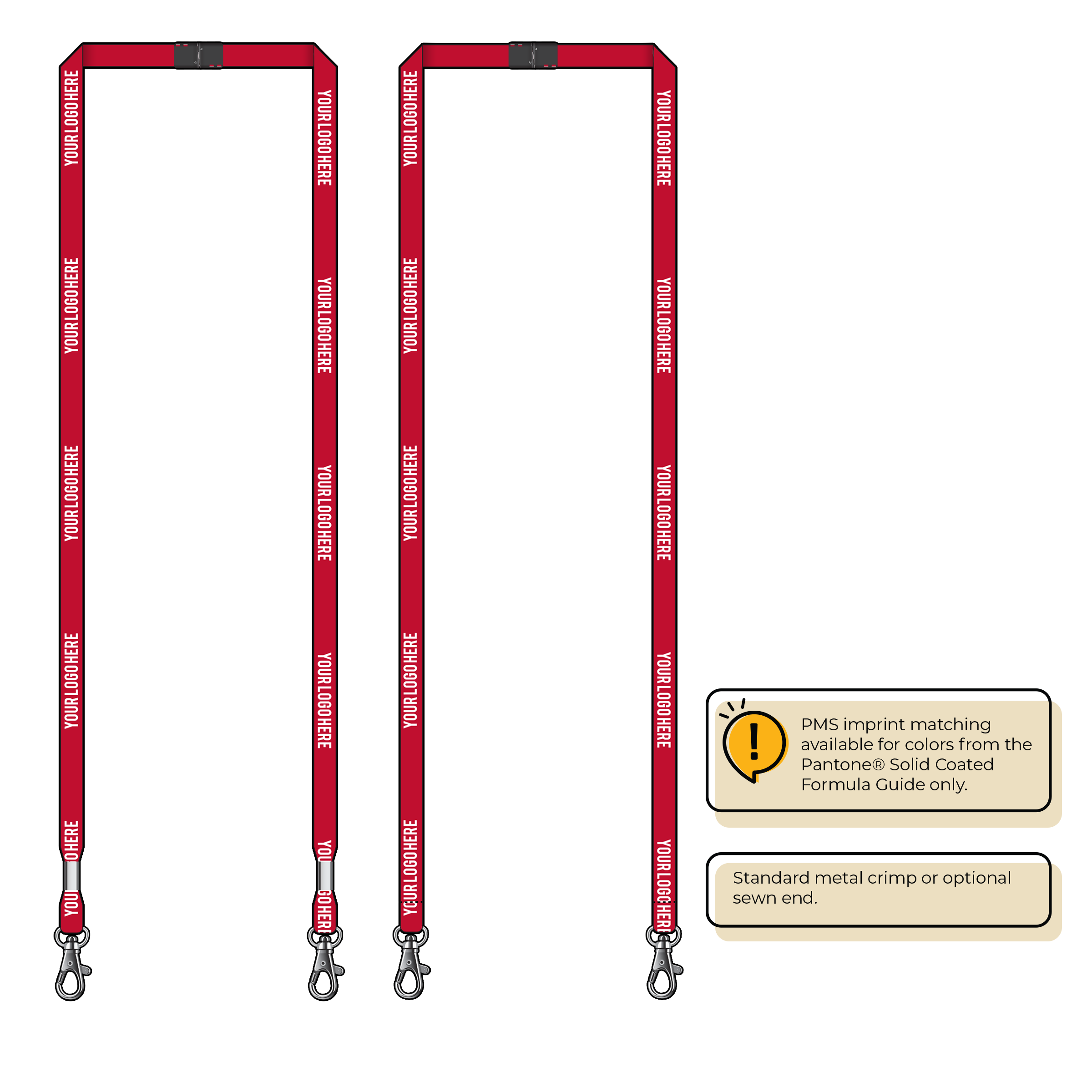 BH0011 | 3/8" MicroWeave Silkscreen Lanyards :: DOUBLE ENDED