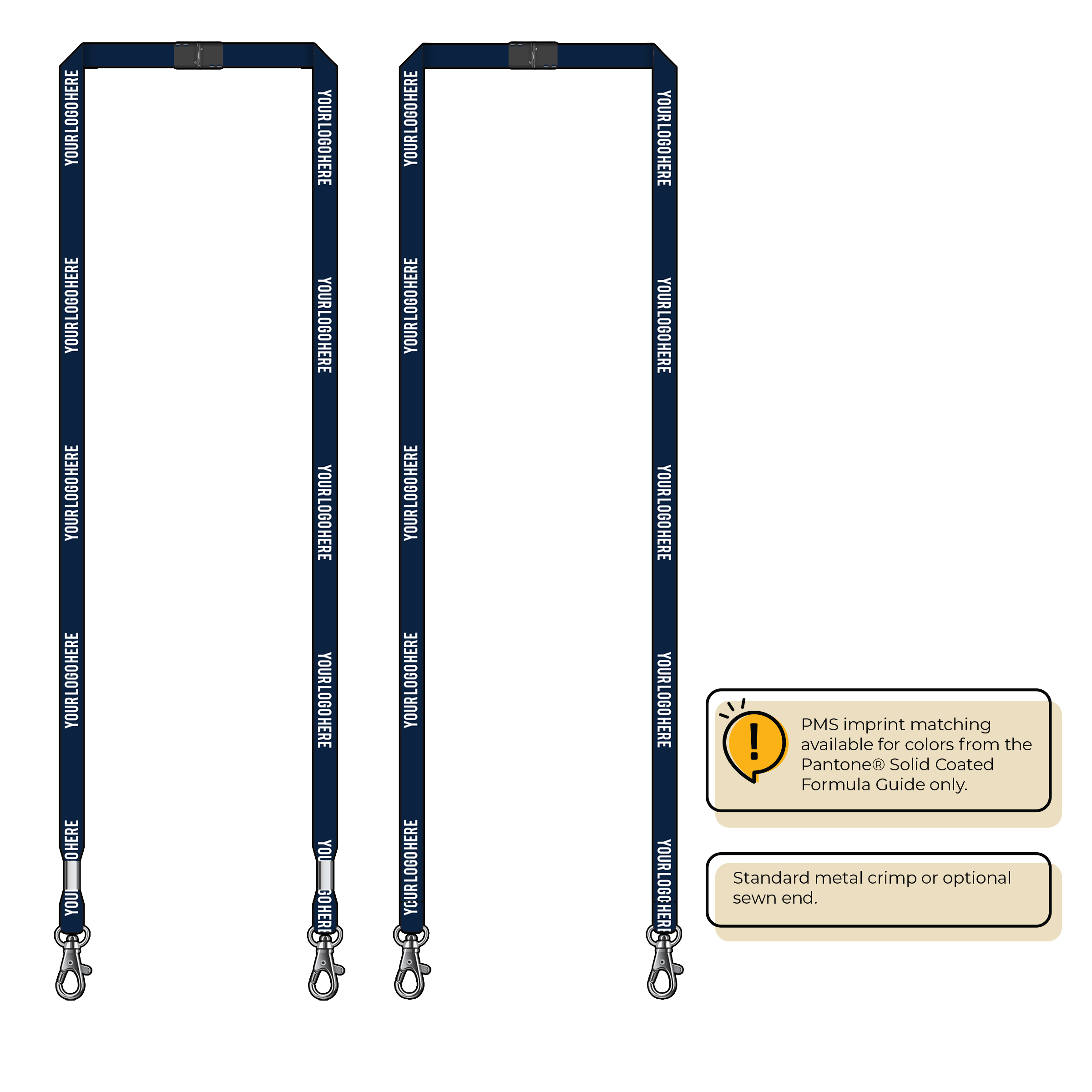 BH0011 | 3/8" MicroWeave Silkscreen Lanyards :: DOUBLE ENDED