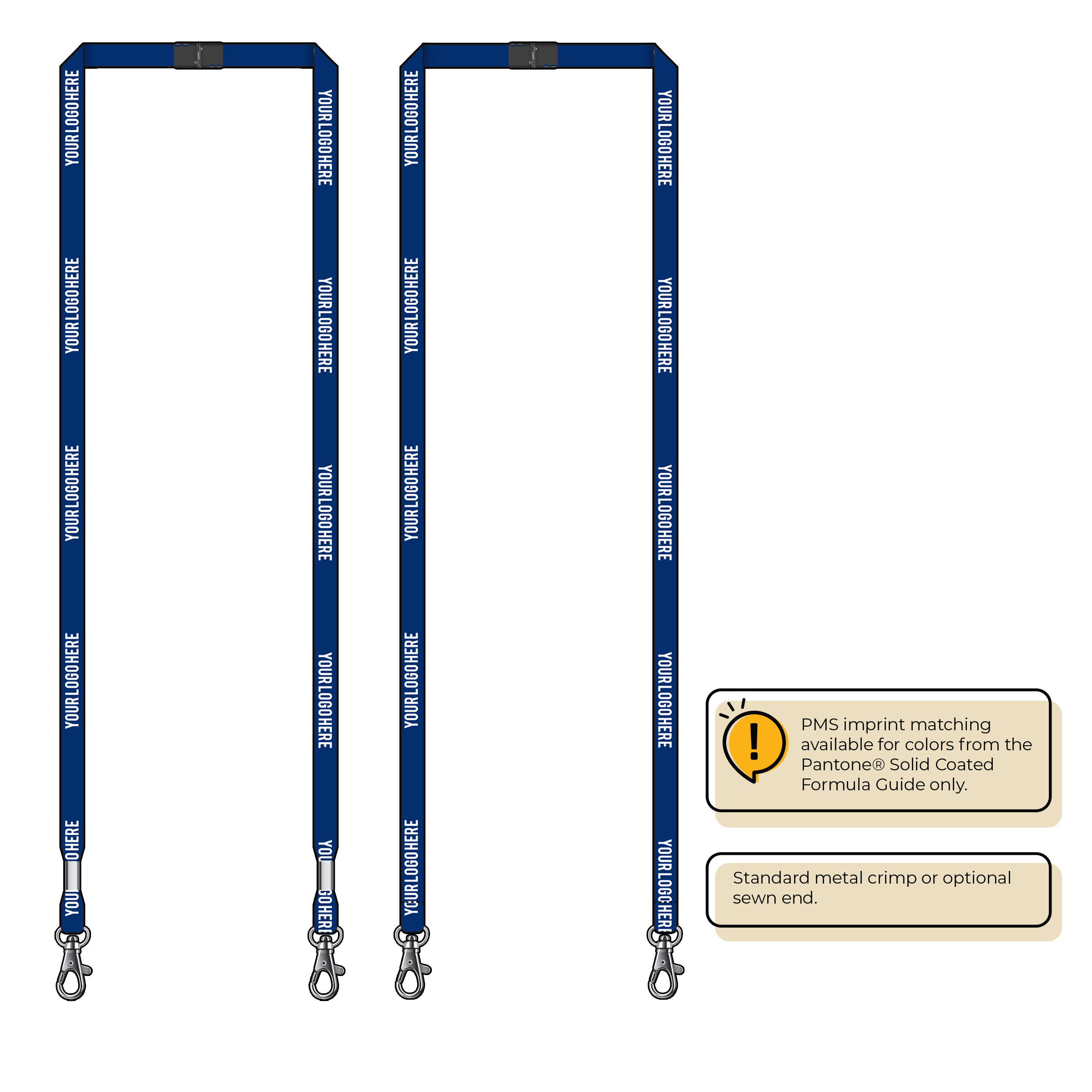BH0011 | 3/8" MicroWeave Silkscreen Lanyards :: DOUBLE ENDED
