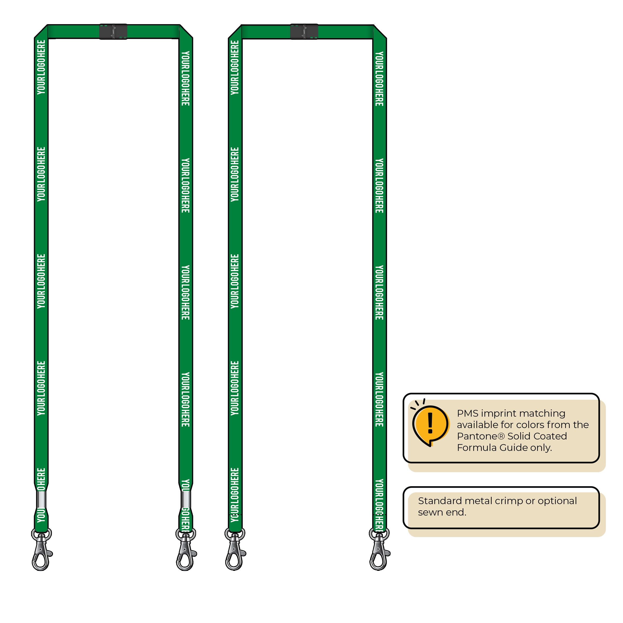 BH0011 | 3/8" MicroWeave Silkscreen Lanyards :: DOUBLE ENDED