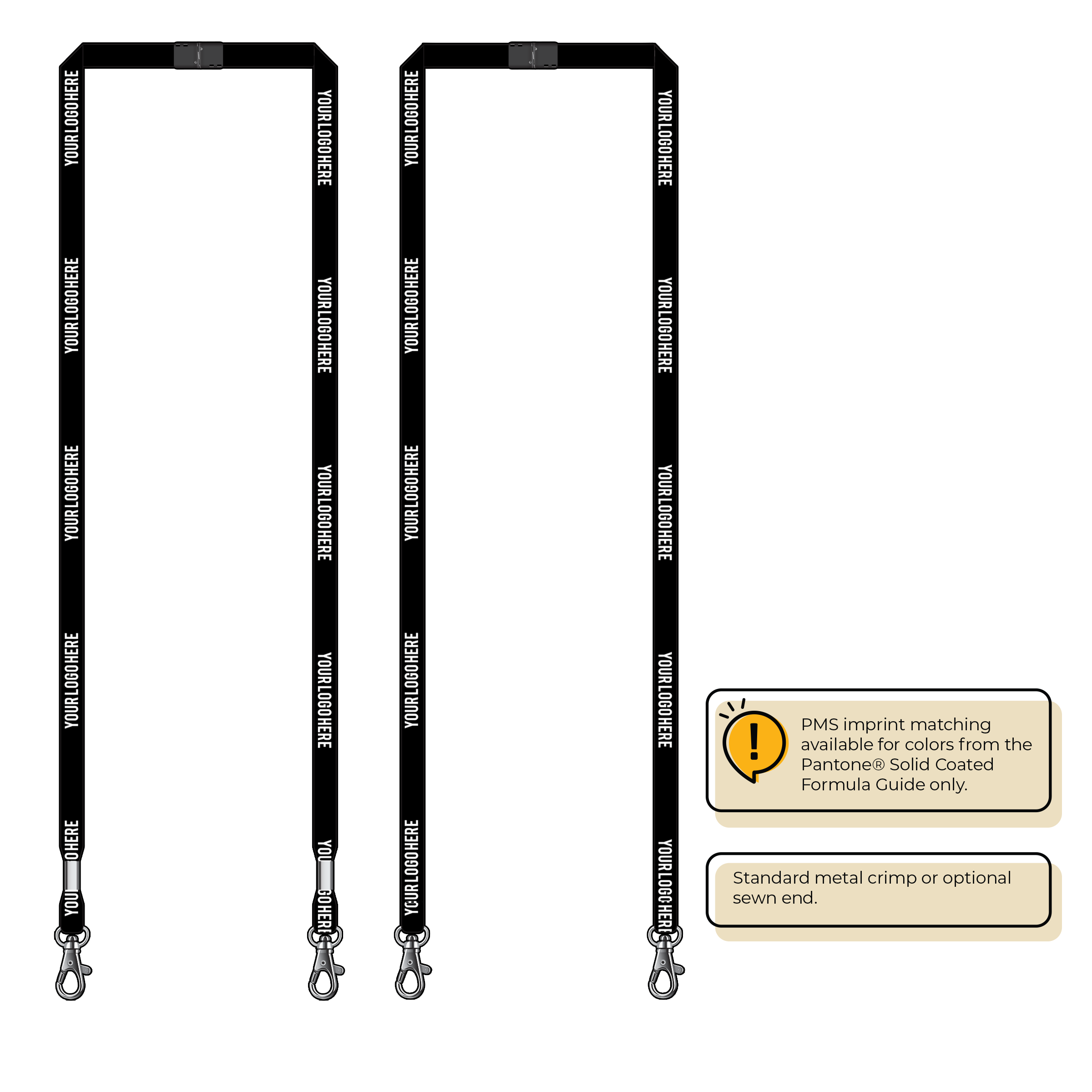 BH0011 | 3/8" MicroWeave Silkscreen Lanyards :: DOUBLE ENDED