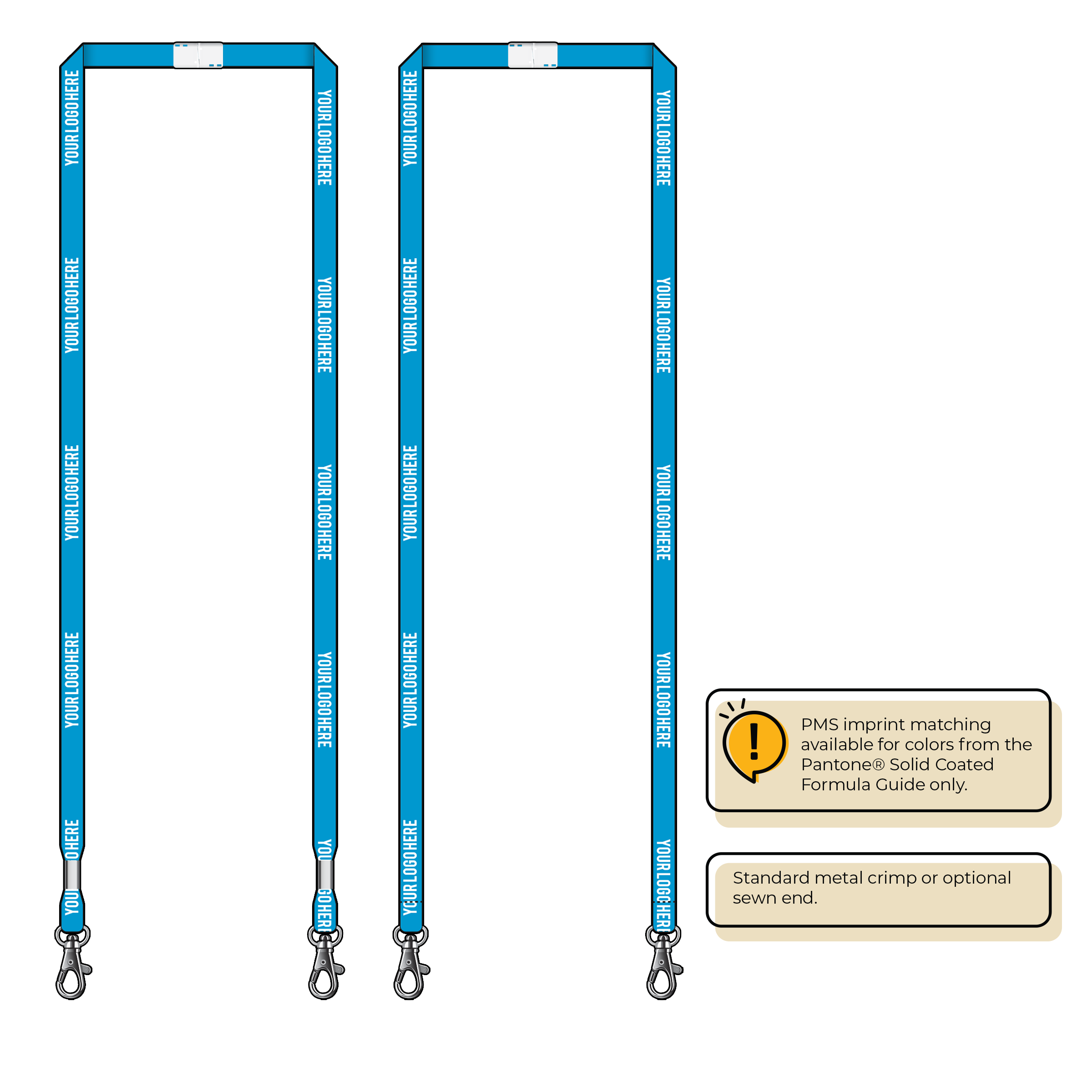 BHN011 | 3/8" Neon MicroWeave Silkscreen Lanyards :: DOUBLE ENDED