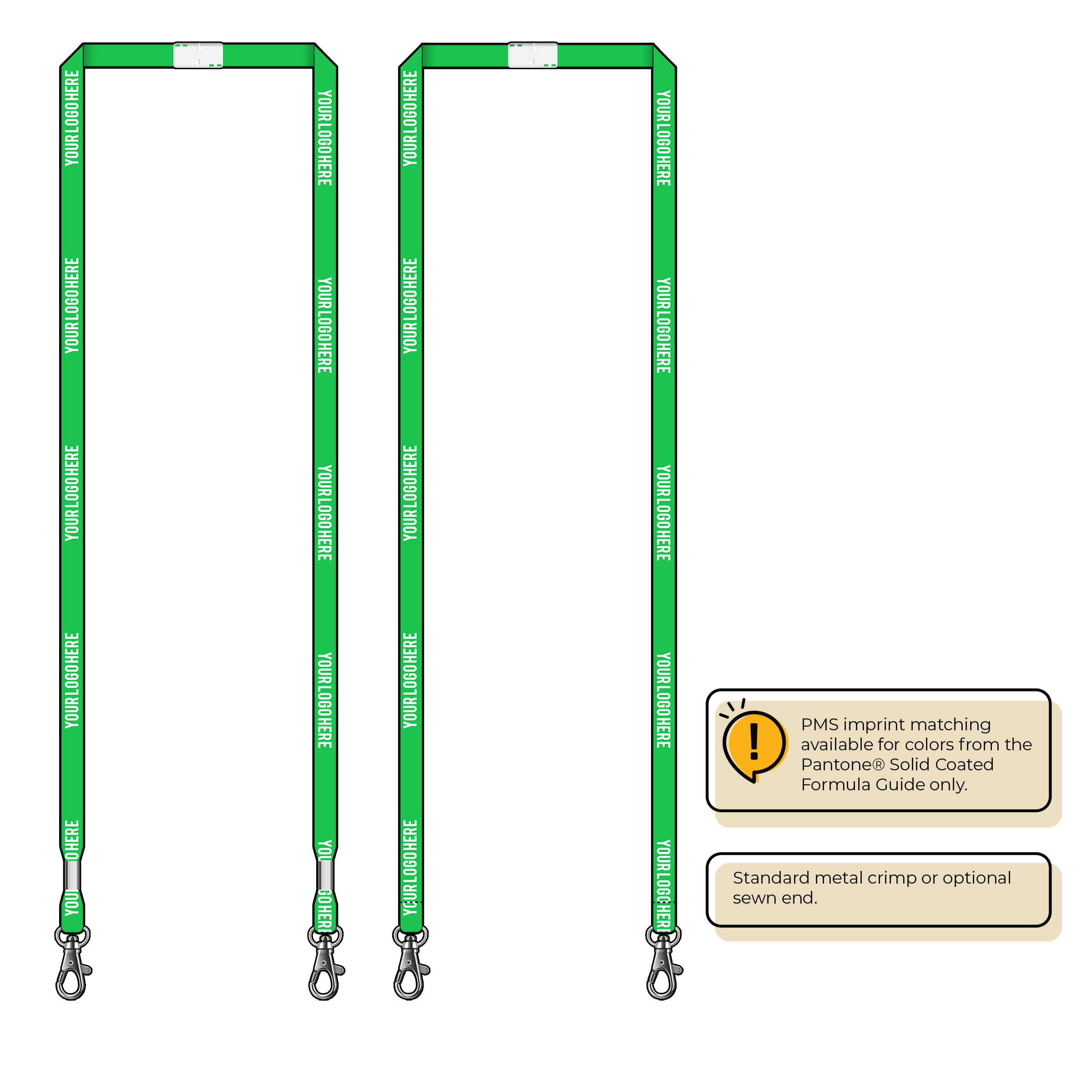 BHN011 | 3/8" Neon MicroWeave Silkscreen Lanyards :: DOUBLE ENDED