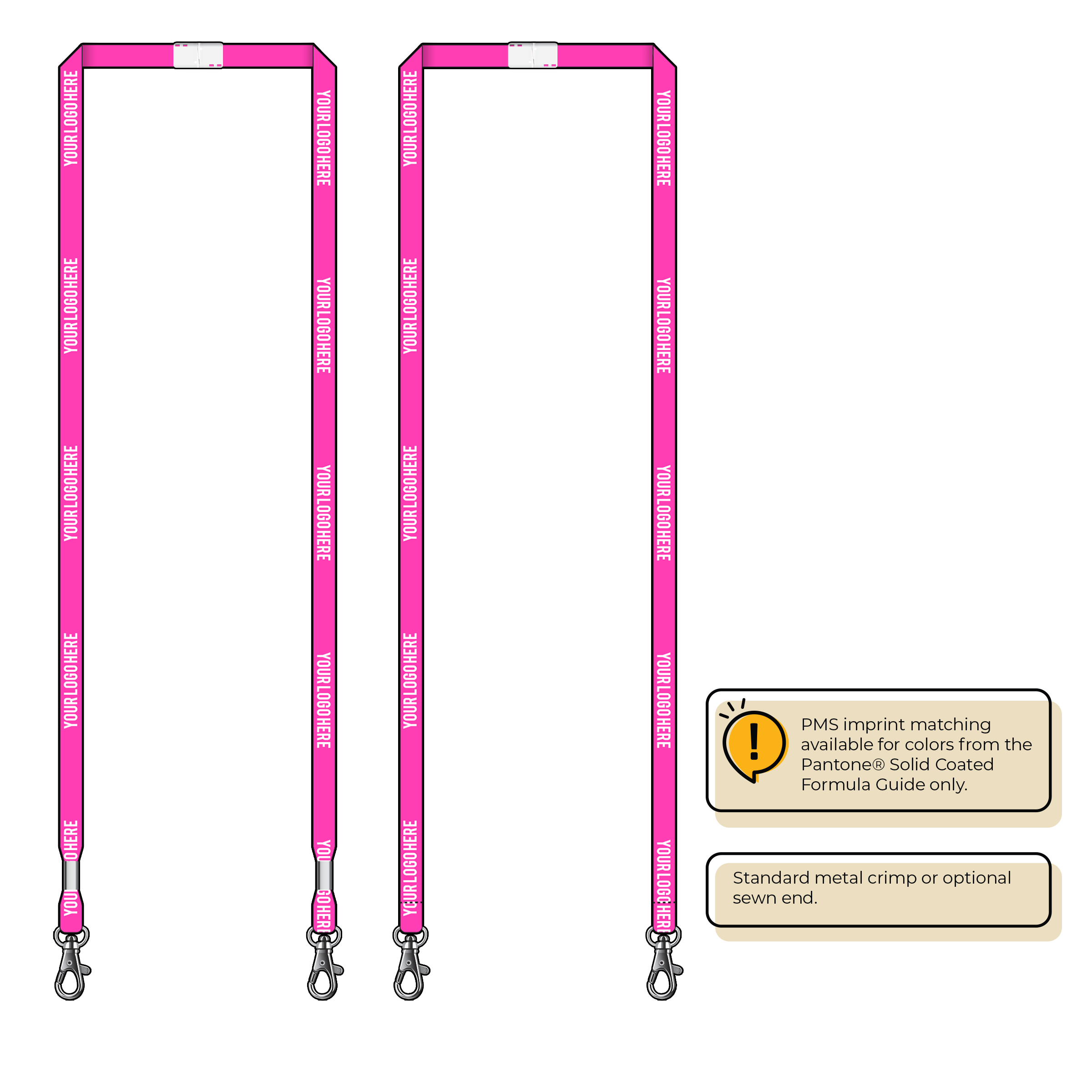 BHN011 | 3/8" Neon MicroWeave Silkscreen Lanyards :: DOUBLE ENDED