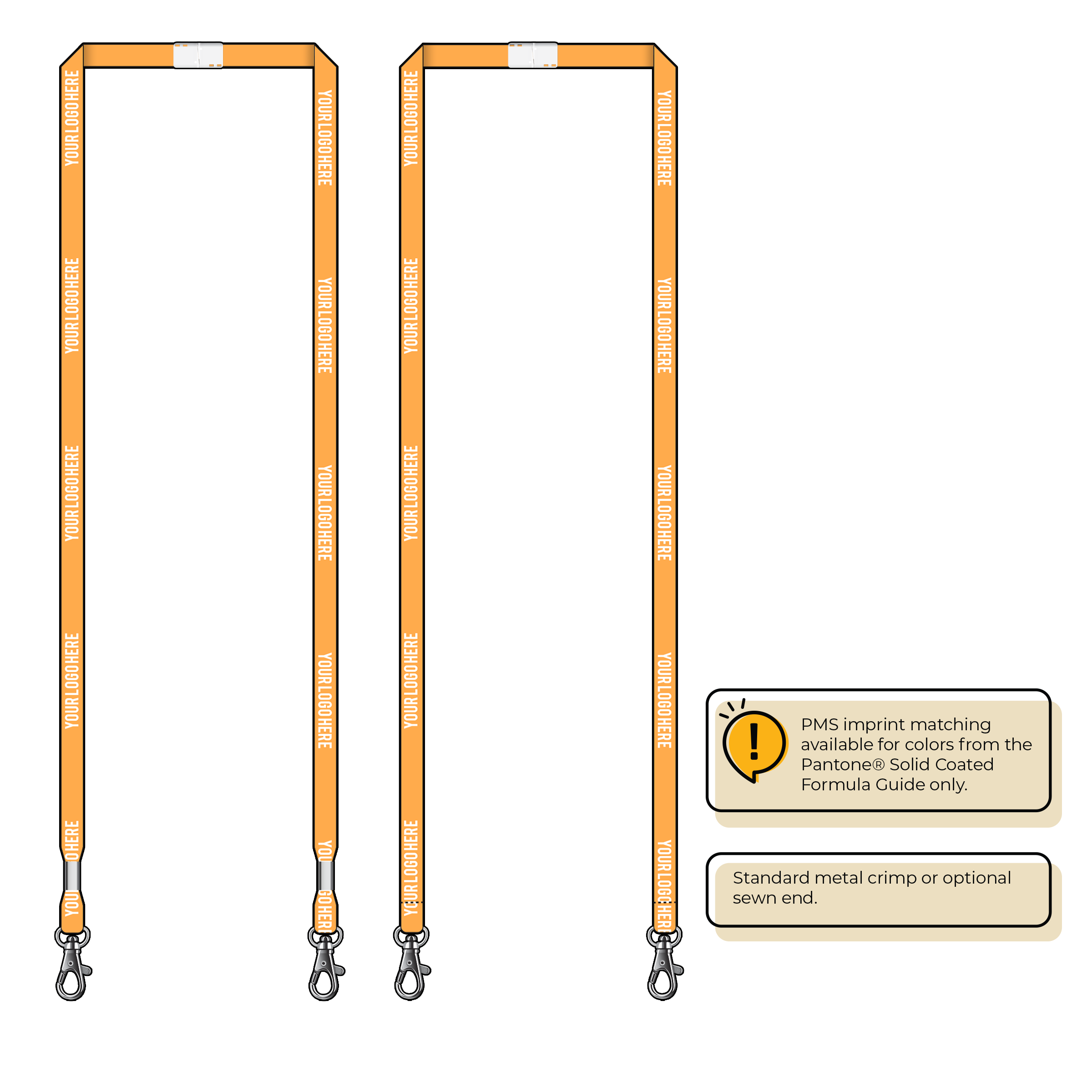 BHN011 | 3/8" Neon MicroWeave Silkscreen Lanyards :: DOUBLE ENDED