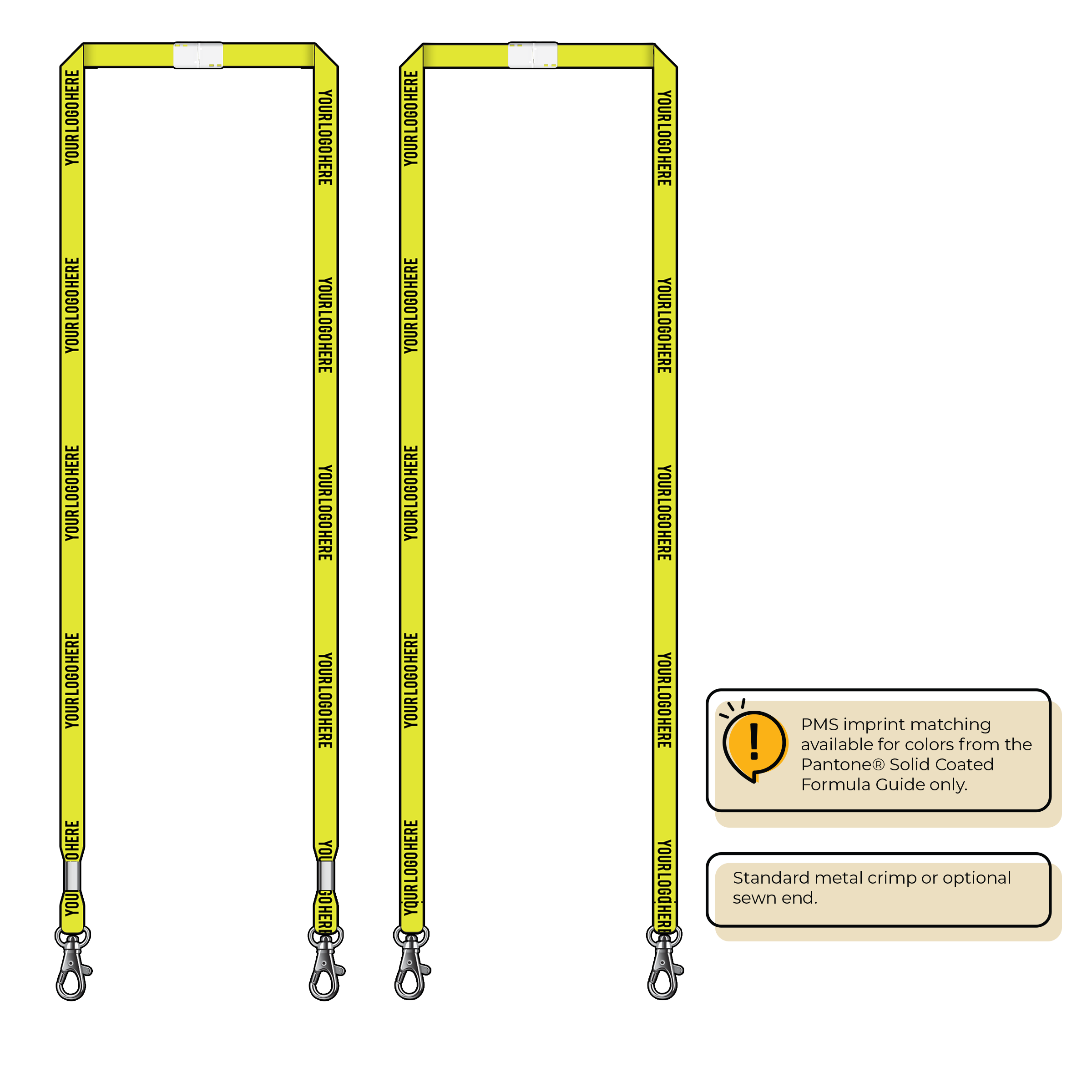 BHN011 | 3/8" Neon MicroWeave Silkscreen Lanyards :: DOUBLE ENDED