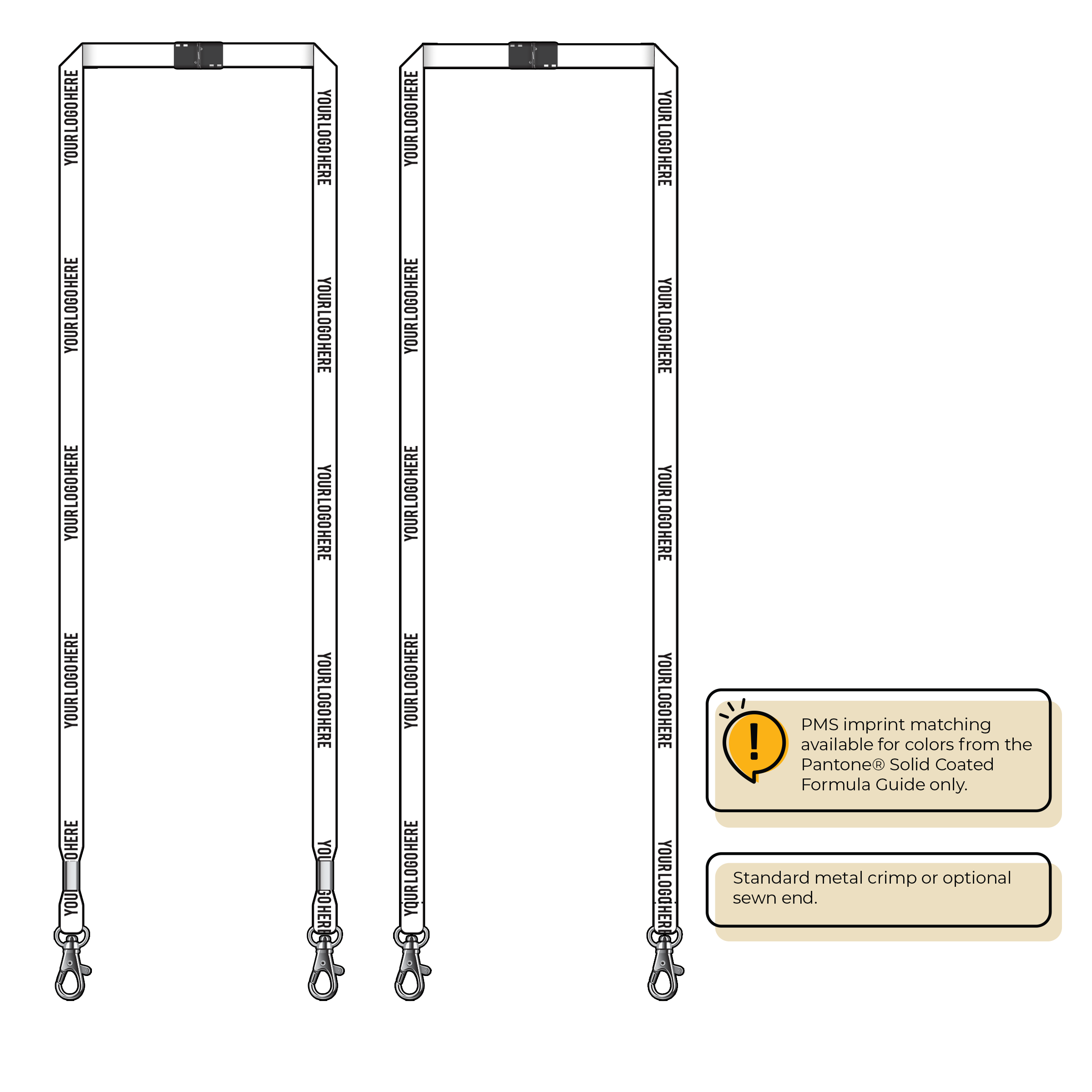 BH0011 | 3/8" MicroWeave Silkscreen Lanyards :: DOUBLE ENDED