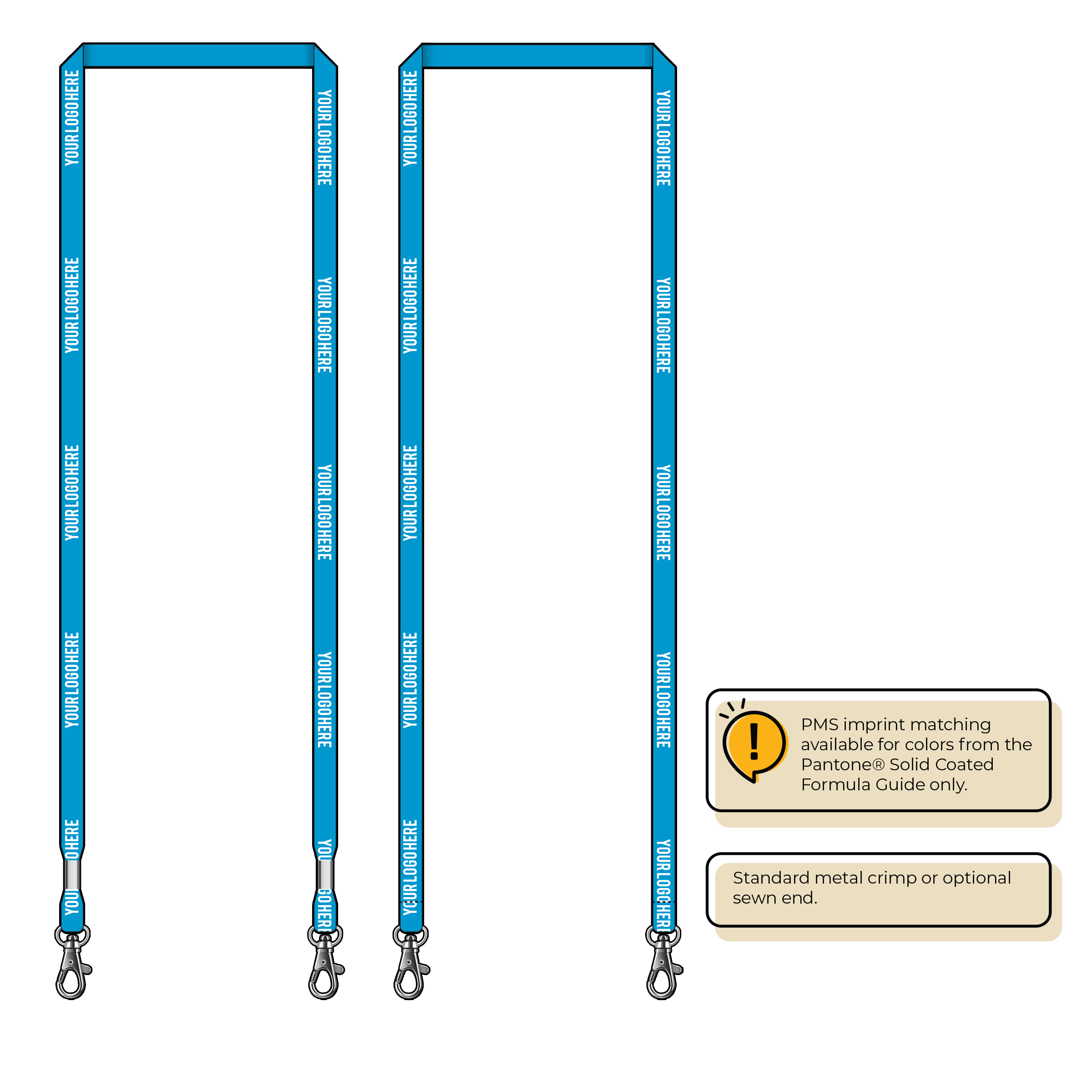 BHN011 | 3/8" Neon MicroWeave Silkscreen Lanyards :: DOUBLE ENDED