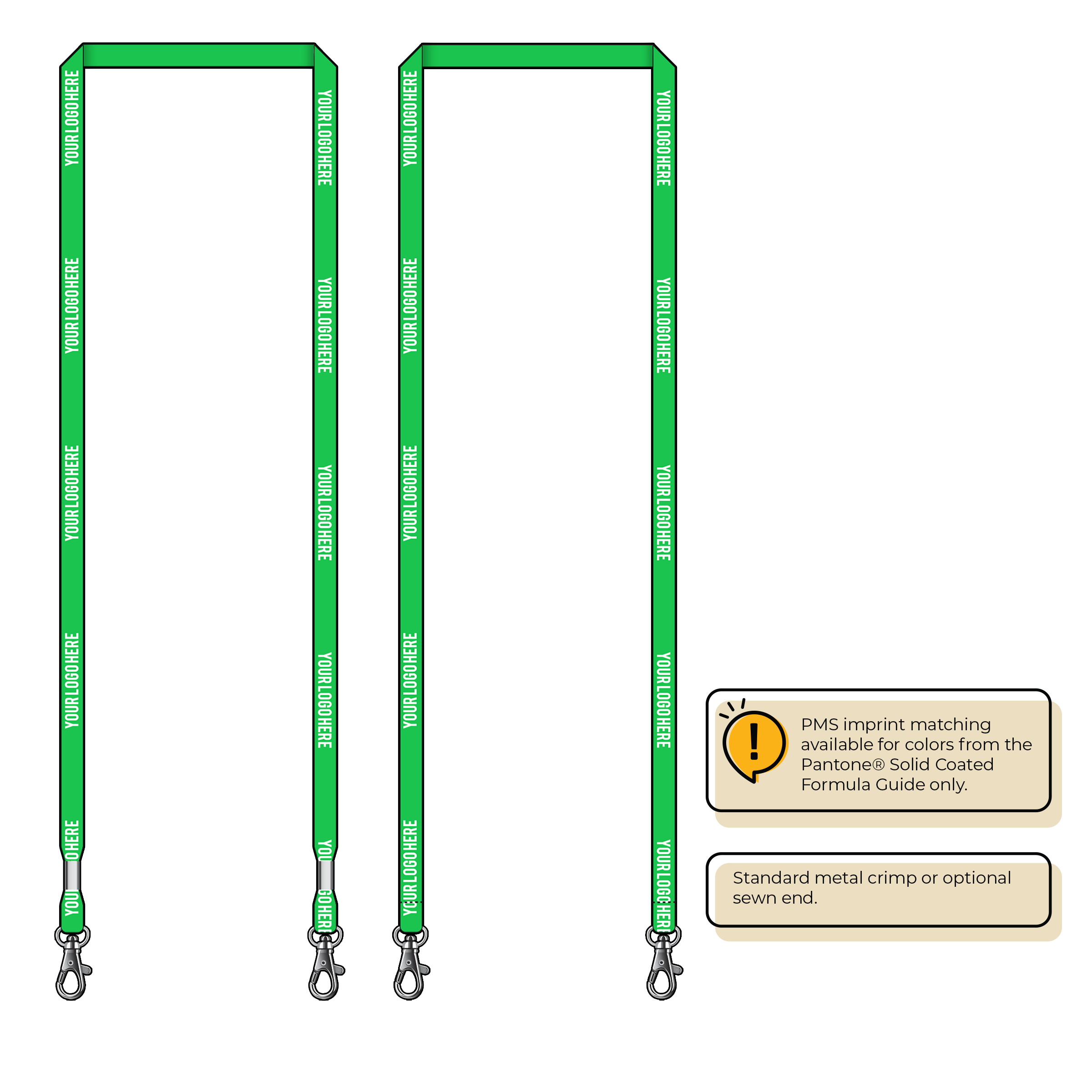 BHN011 | 3/8" Neon MicroWeave Silkscreen Lanyards :: DOUBLE ENDED