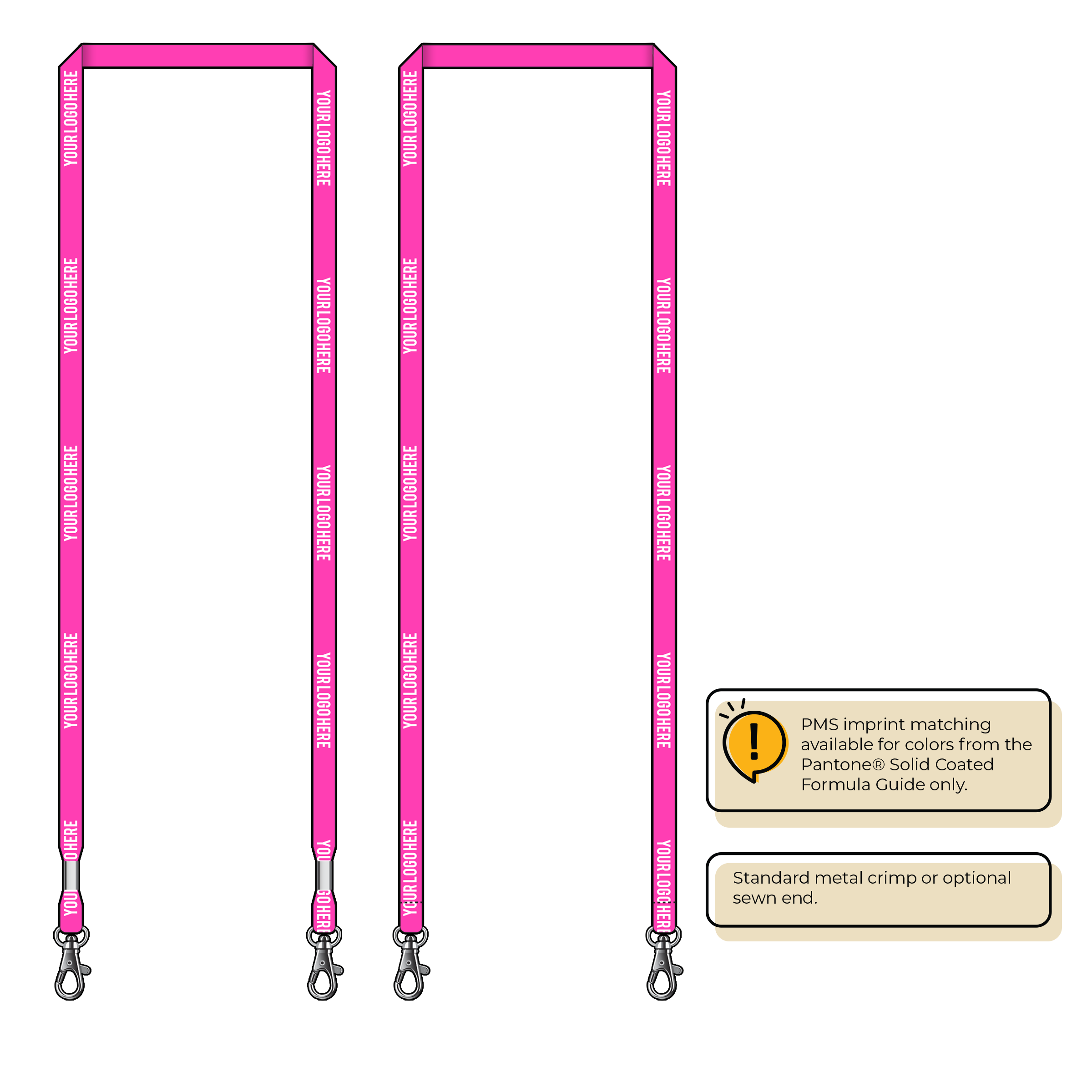 BHN011 | 3/8" Neon MicroWeave Silkscreen Lanyards :: DOUBLE ENDED