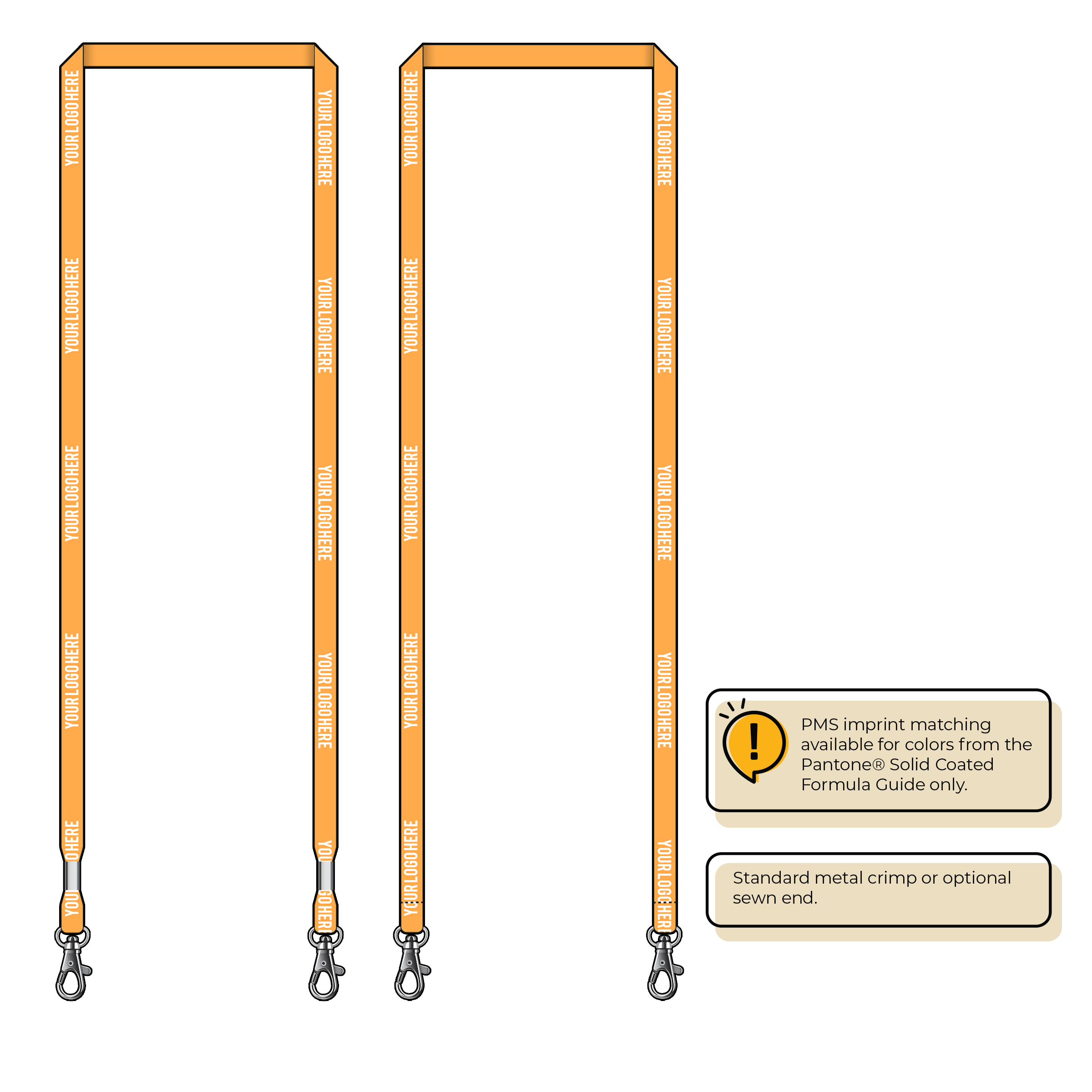 BHN011 | 3/8" Neon MicroWeave Silkscreen Lanyards :: DOUBLE ENDED